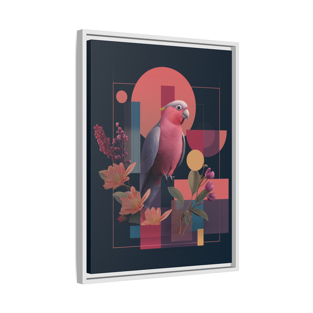Galah Geometric Framed Print : Stylized Digital Cockatoo Portrait, Contemporary Abstract Botanical    |   Custom Orders Accepted