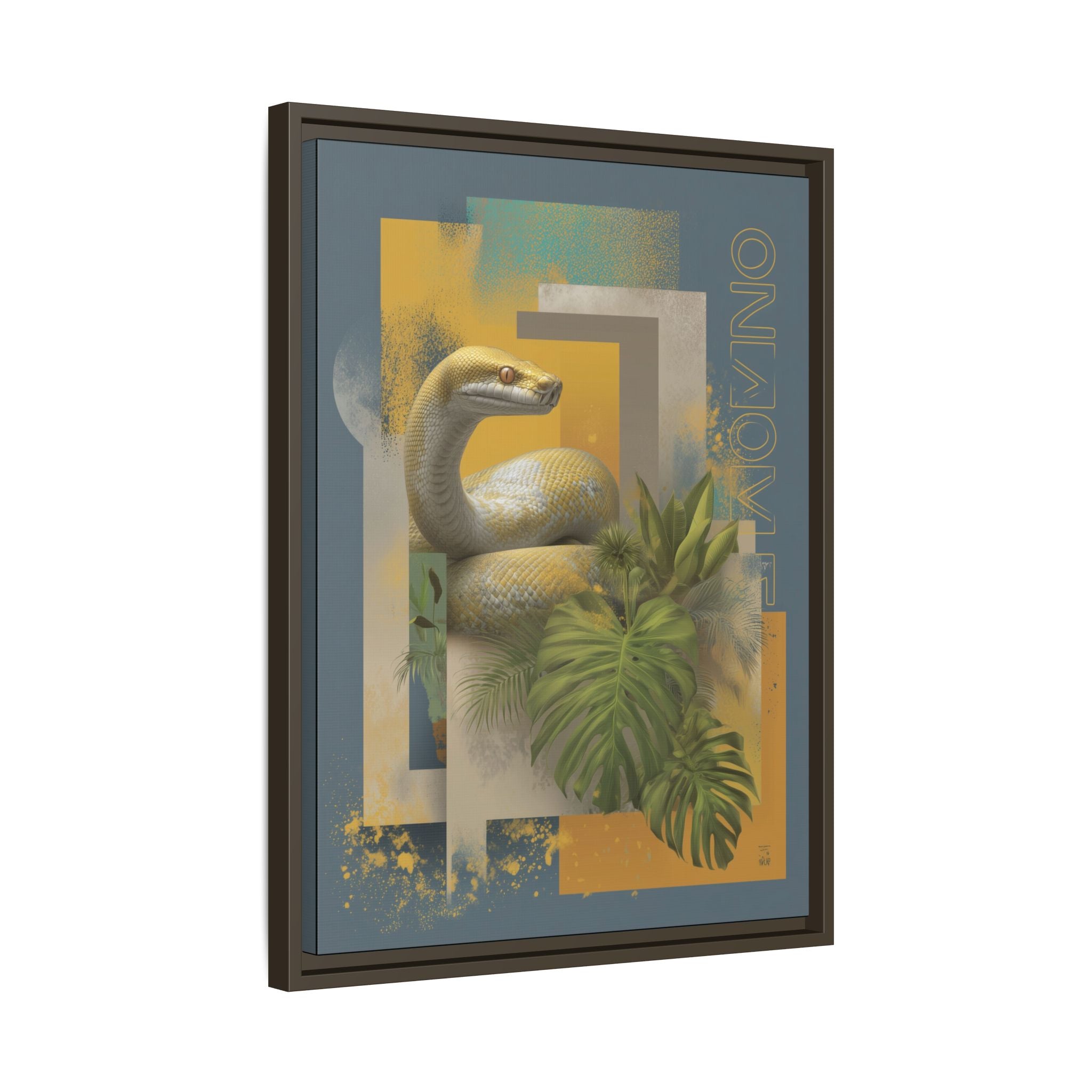 Serpent in Geometry: Tropical Albino Snake Portrait, Modern Botanical Illustration   |    Custom Orders Available