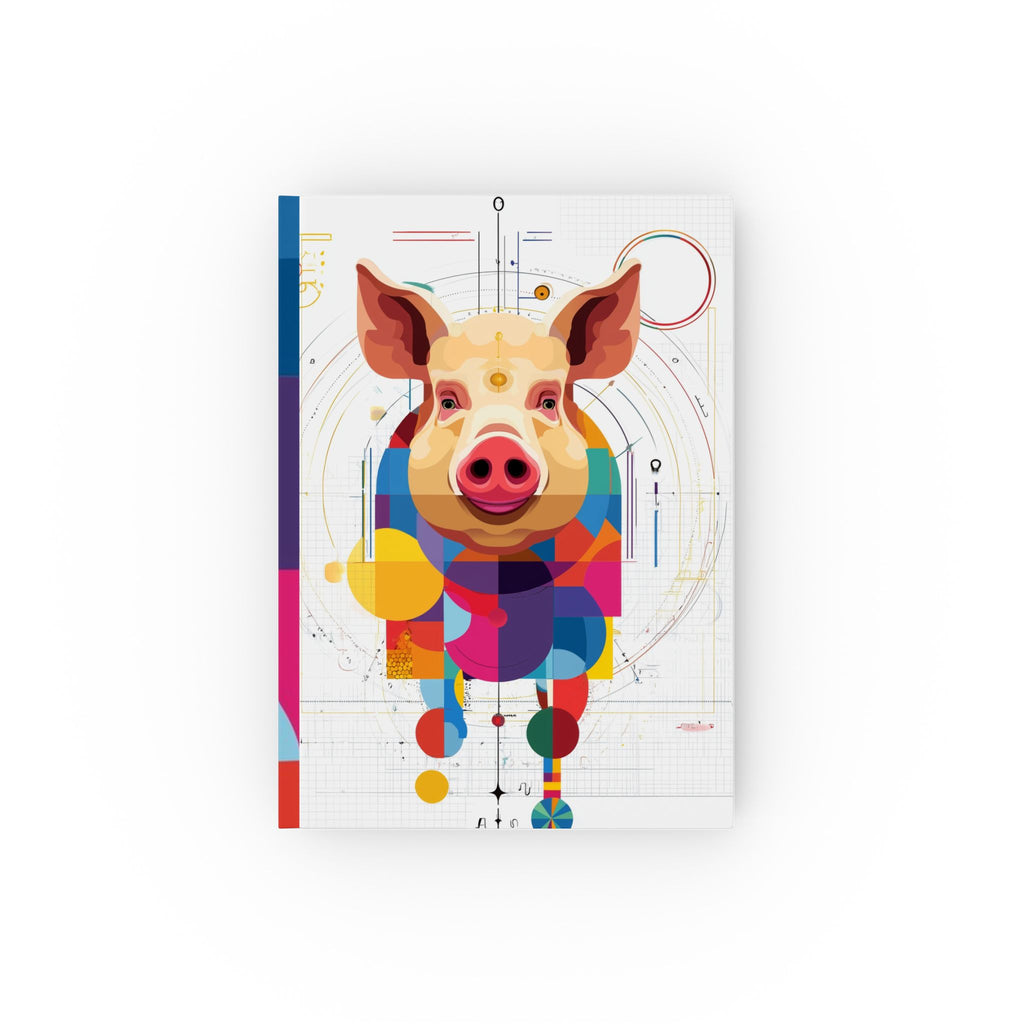 Personalized Abstract Pig Journal : Geometric Pop Art Portrait, Digital Mosaic Visualization Personalized Journal   |