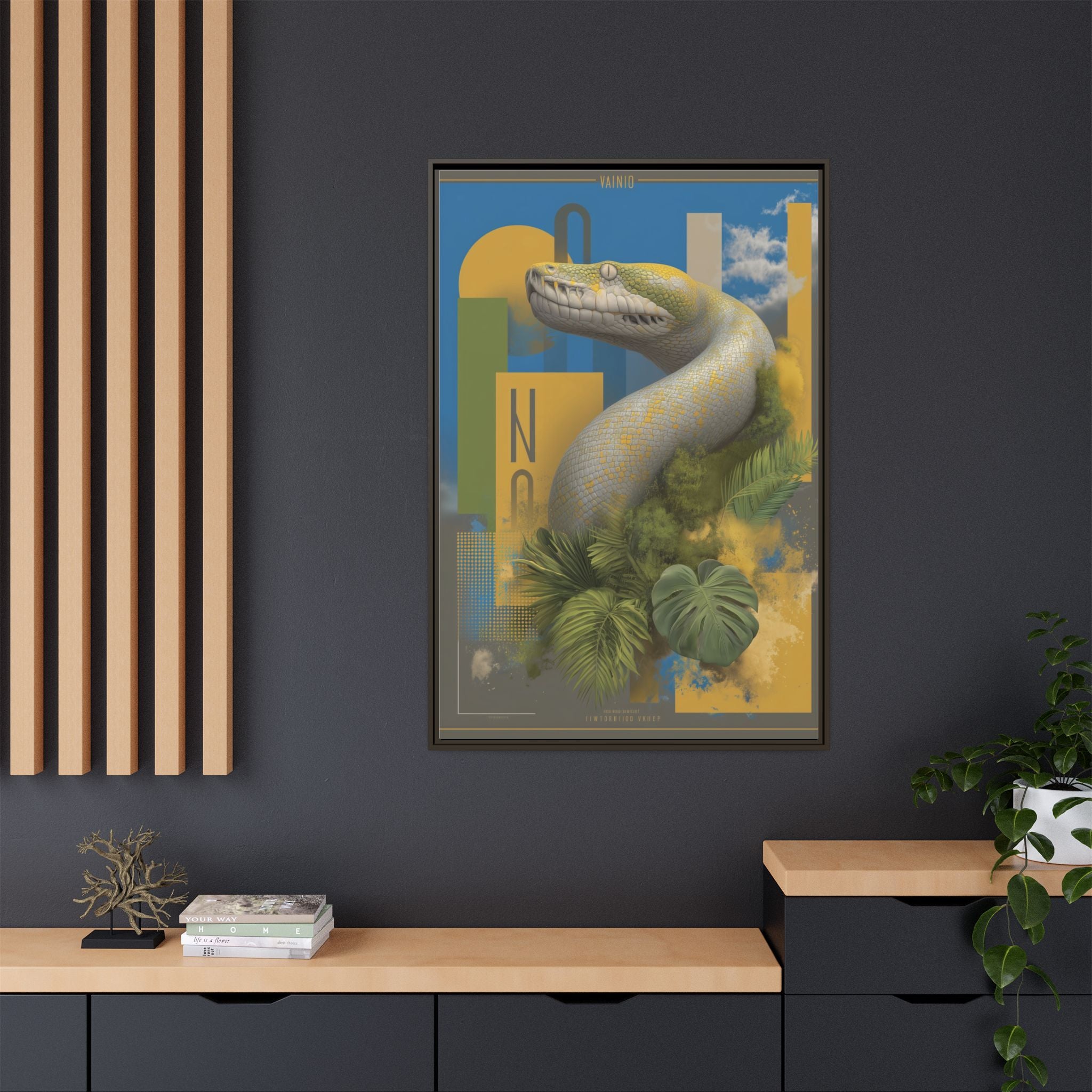 Serpent's Geometry: Tropical Anaconda Graphic Design, Modern Wildlife Illustration   |  Personalized & Custom Orders Available