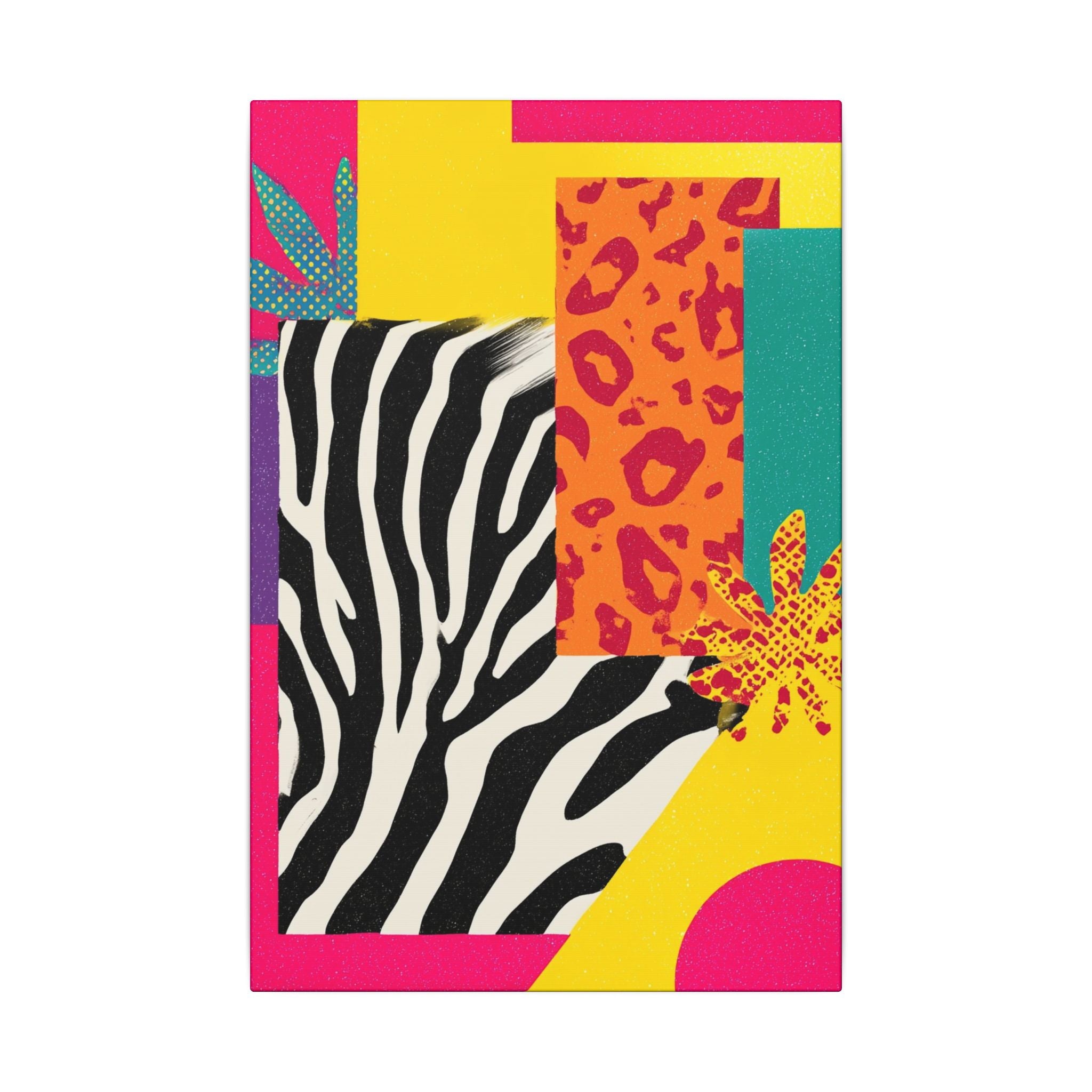 Copy of Pop Geometry: Zebra Leopard Fusion, Geometric Color Block, Modern Abstract Design   |   Custom Orders Accepted