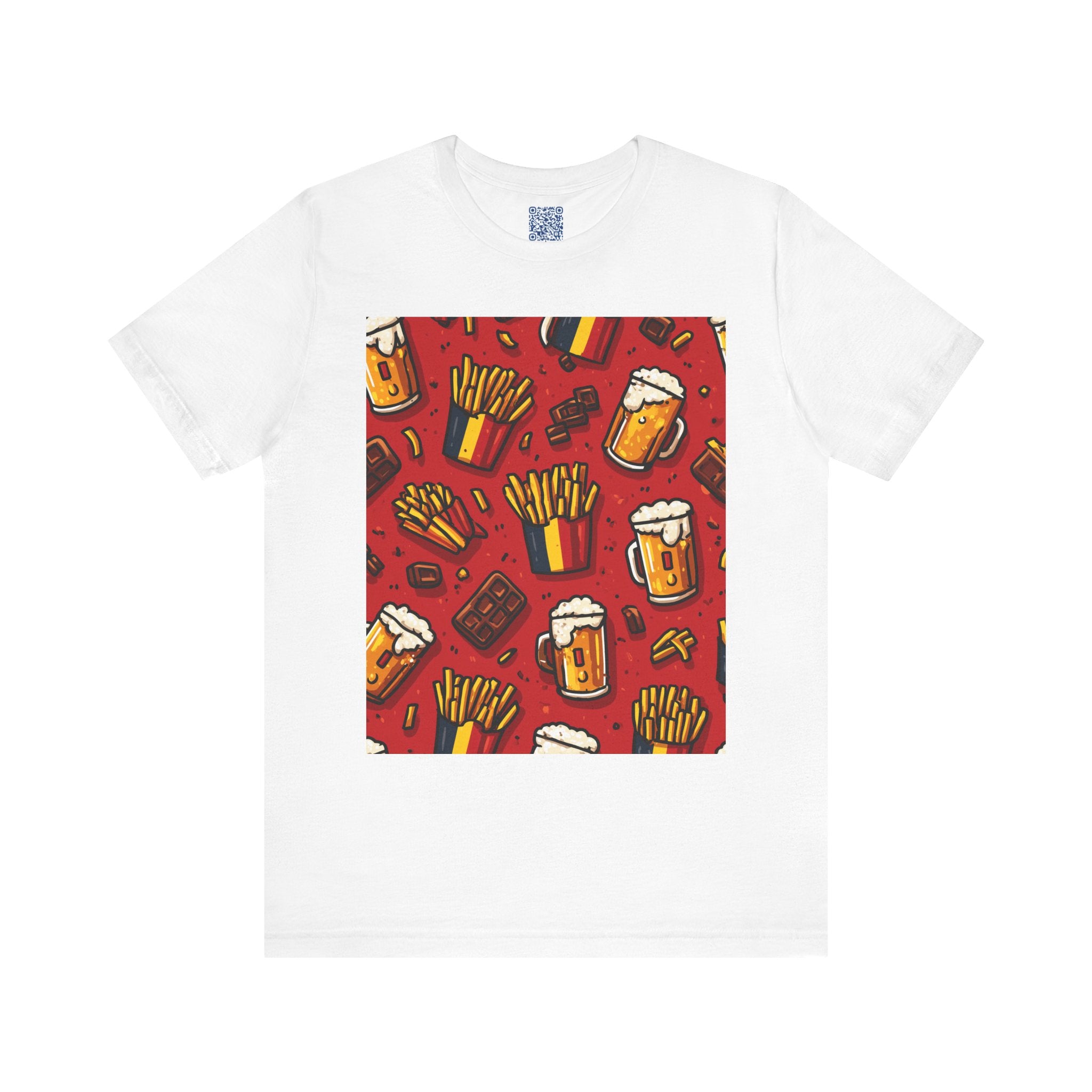 Beer and Fries Tee, Unisex Jersey T-Shirt, Funny Foodie Shirt, Casual Everyday Wear, Perfect for Parties, Gift for Food Lovers