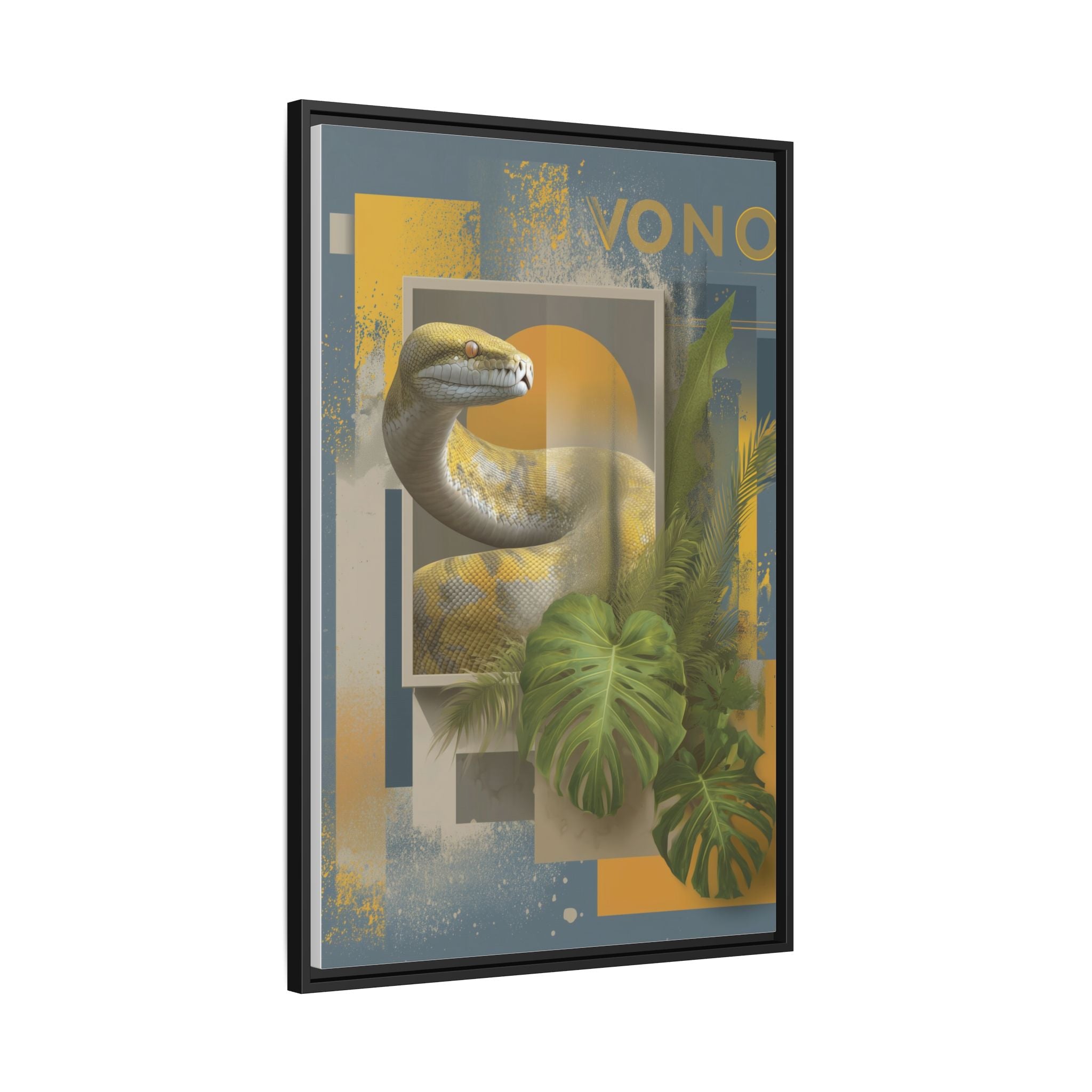 Serpent of Geometric Dimensions: Tropical Vono Design, Abstract Wildlife Art   |  Personalized & Custom Orders Available