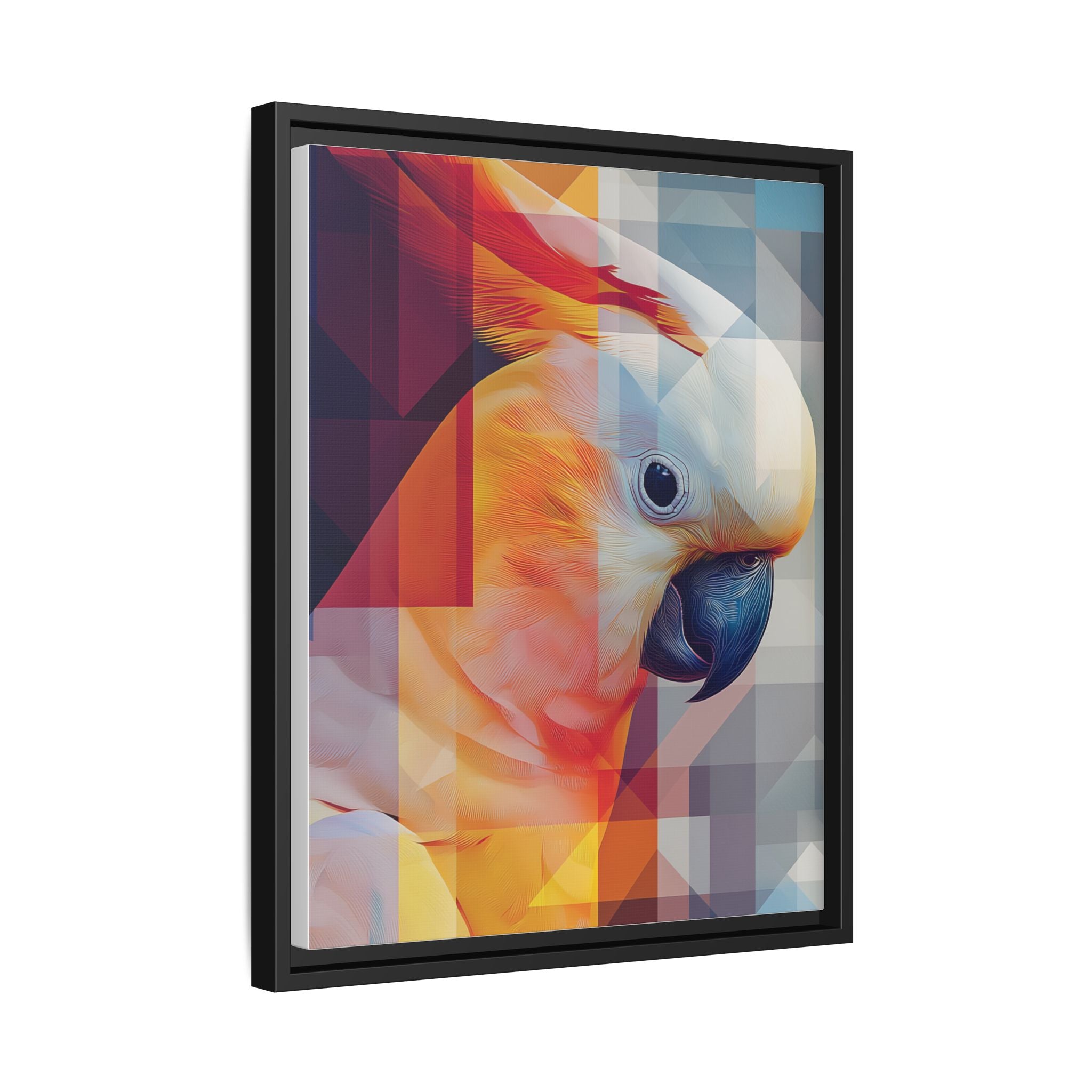 Prismatic Plume: Geometric Parrot Portrait, Digital Mosaic Abstraction   |    Custom Orders Available