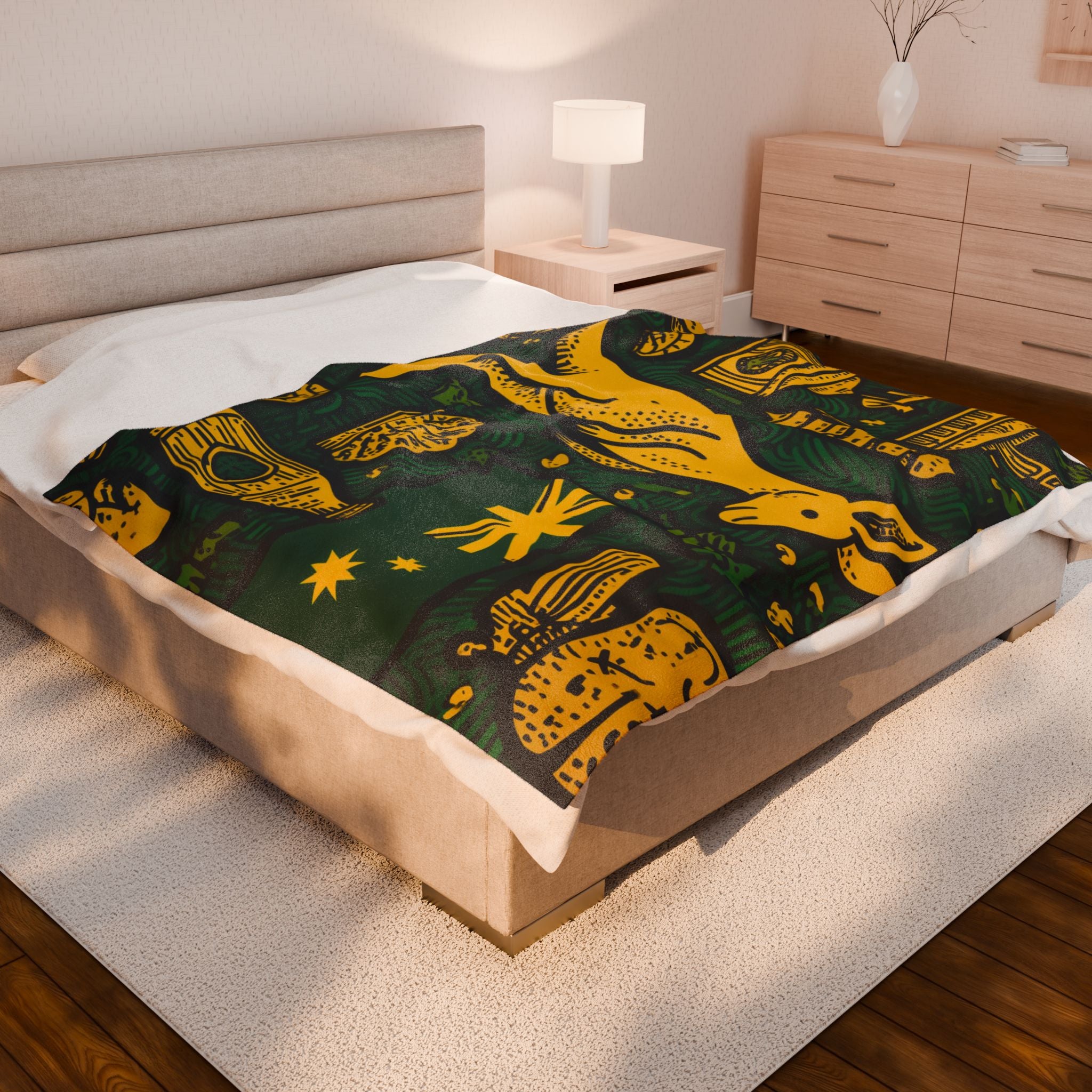 Aussie Spirit: Graphic Cultural Collage, Woodcut-Inspired National Emblem   |   Custom Orders Accepted