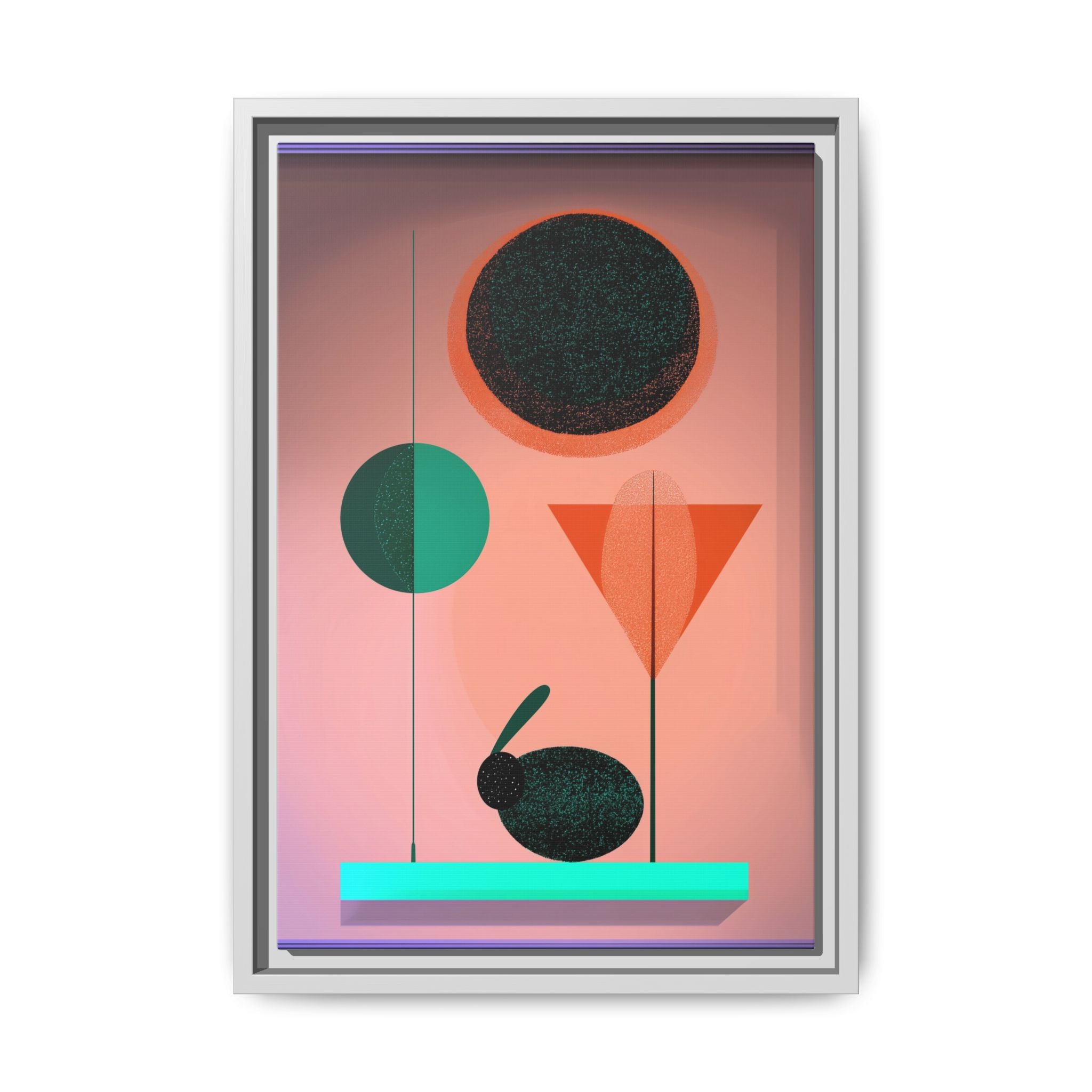 Geometric Harmony: Abstract Minimalist Composition, Organic Shapes and Color Play, Geometric Design with Teal and Orange Palette   |