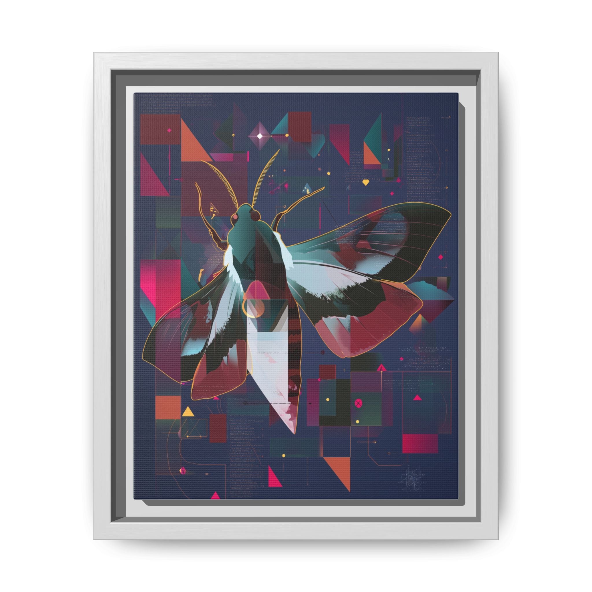 Metamorphic Circuits Framed Print : Geometric Butterfly Fusion, Digital Abstract Techno-Art   |   Custom Orders Available
