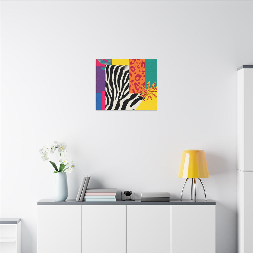 Pop Geometry: Zebra Leopard Fusion, Geometric Color Block, Modern Abstract Design   |   Custom Orders Accepted