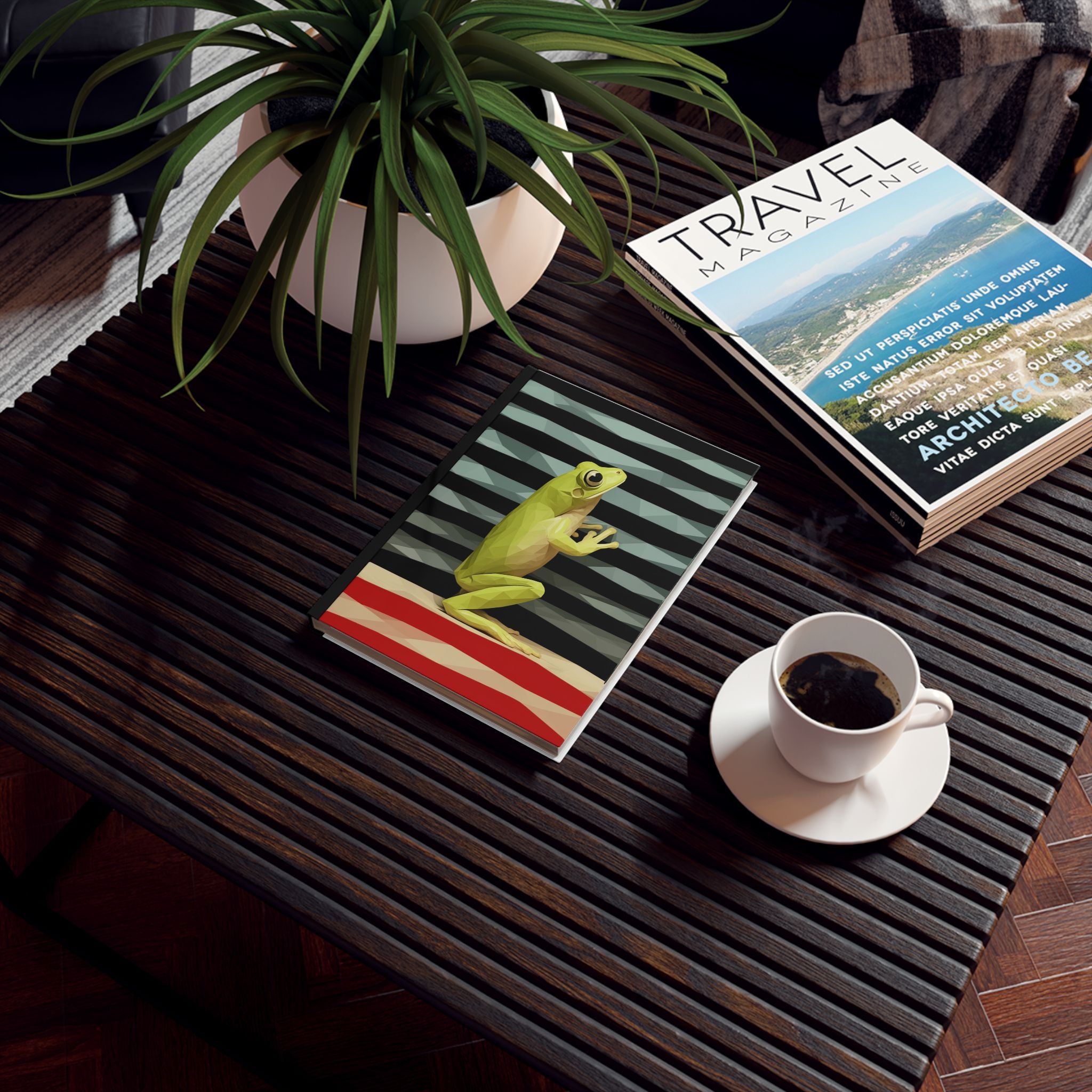 Geometric Frog Journal: Low-Poly Nature Art, Angular Wildlife Illustration Personalized Journal   |     Custom Orders Accepted