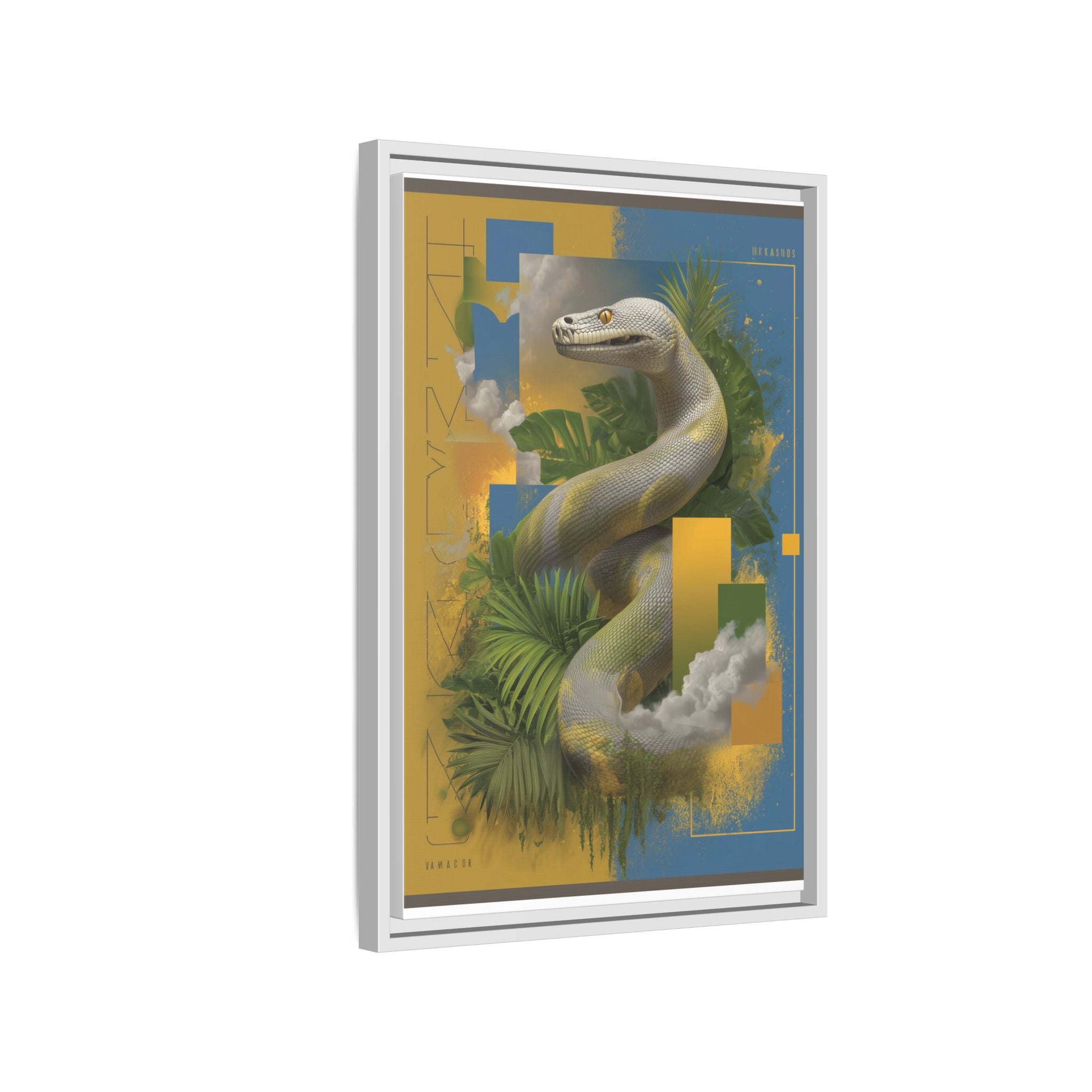 Serpent of Surreal Geometries: Tropical Hyperrealism, Digital Snake Illustration   |    Custom Orders Available