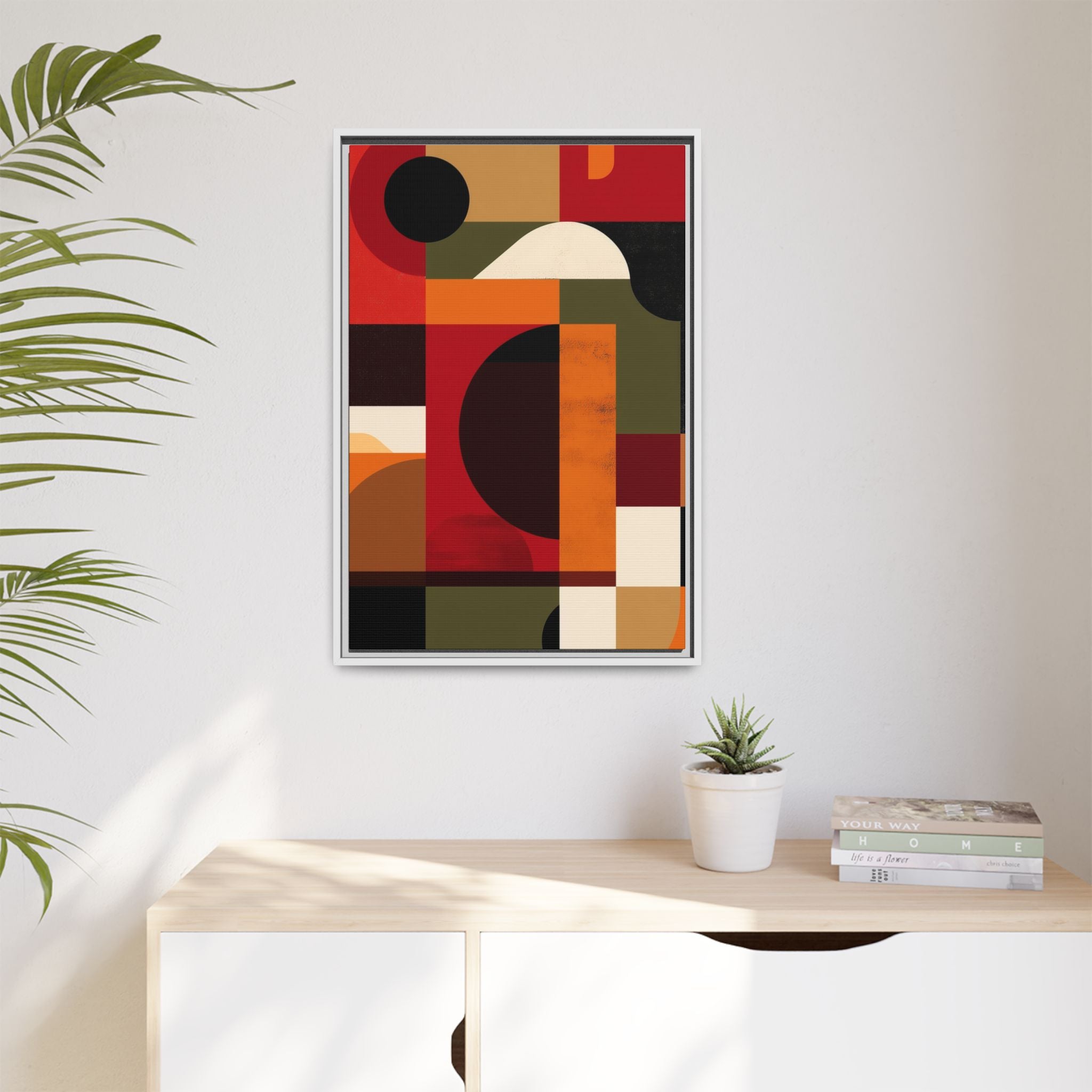 Geometric Convergence: Abstract Bauhaus Design, Constructivist Color Blocks, Architectural Art Composition   |   Custom Orders Accepted