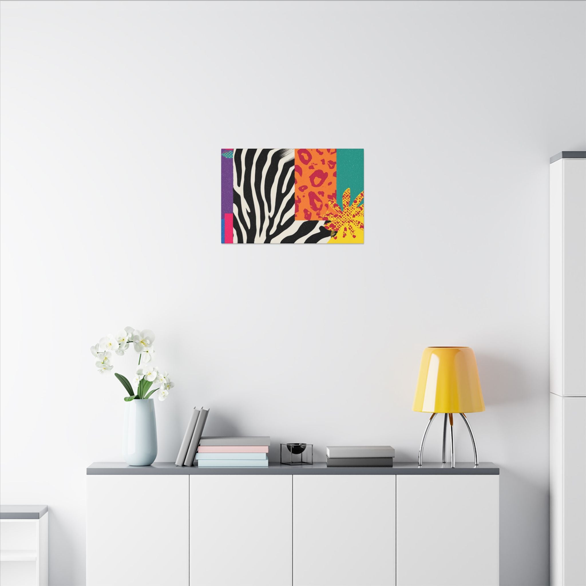 Copy of Pop Geometry: Zebra Leopard Fusion, Geometric Color Block, Modern Abstract Design   |   Custom Orders Accepted