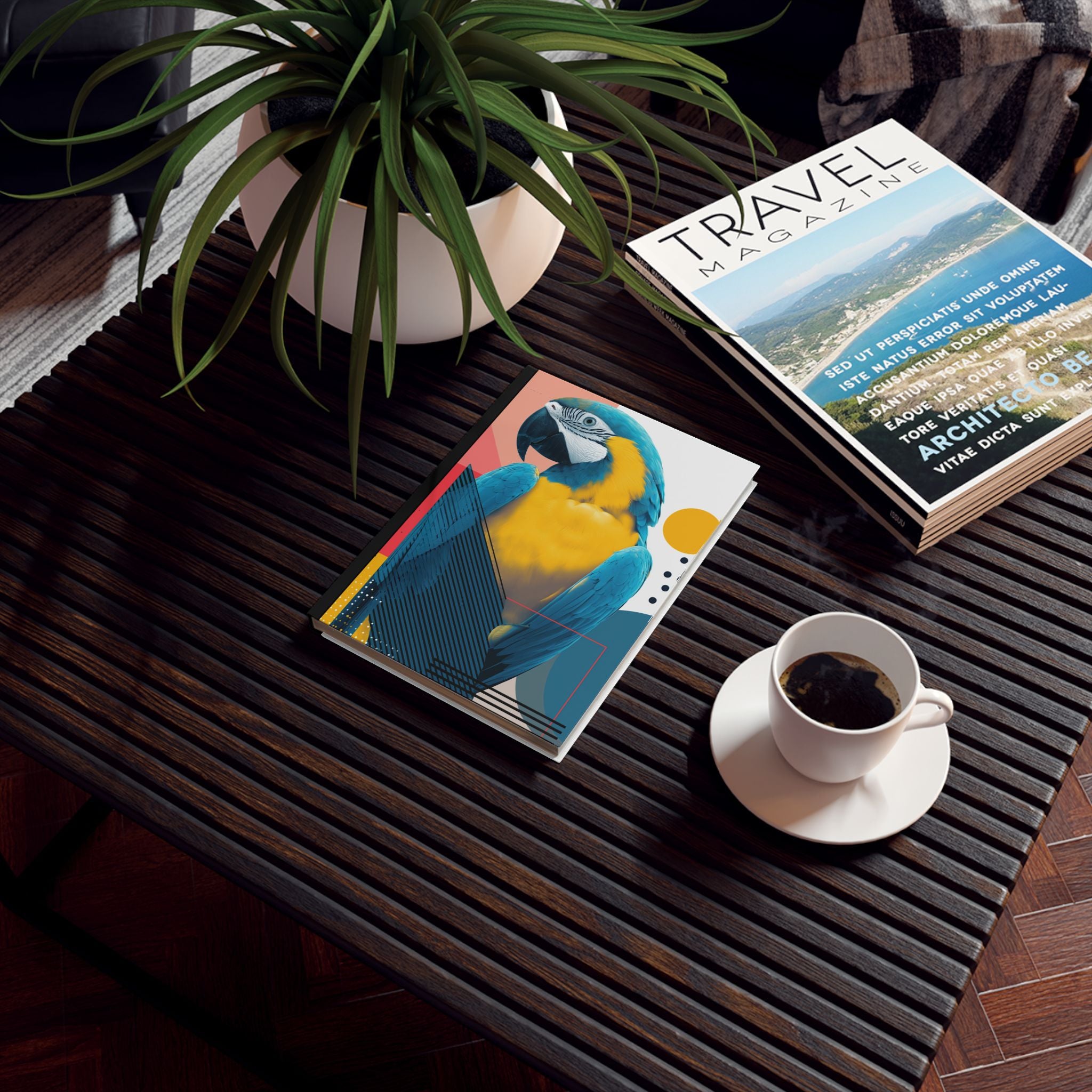 Prismatic Macaw: Geometric Wildlife Art, Digital Photorealistic Design Personalized Journal   |