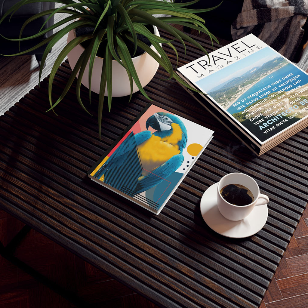 Prismatic Macaw: Geometric Wildlife Art, Digital Photorealistic Design Personalized Journal   |