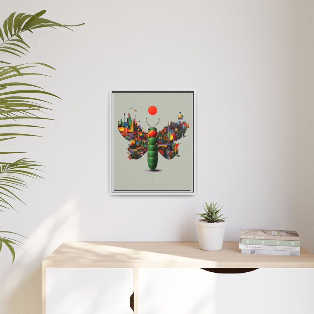 Geometric Chrysalis Framed Print : Butterfly Transformation, Digital Abstract Landscape Metaphor   |  Personalized & Custom Orders