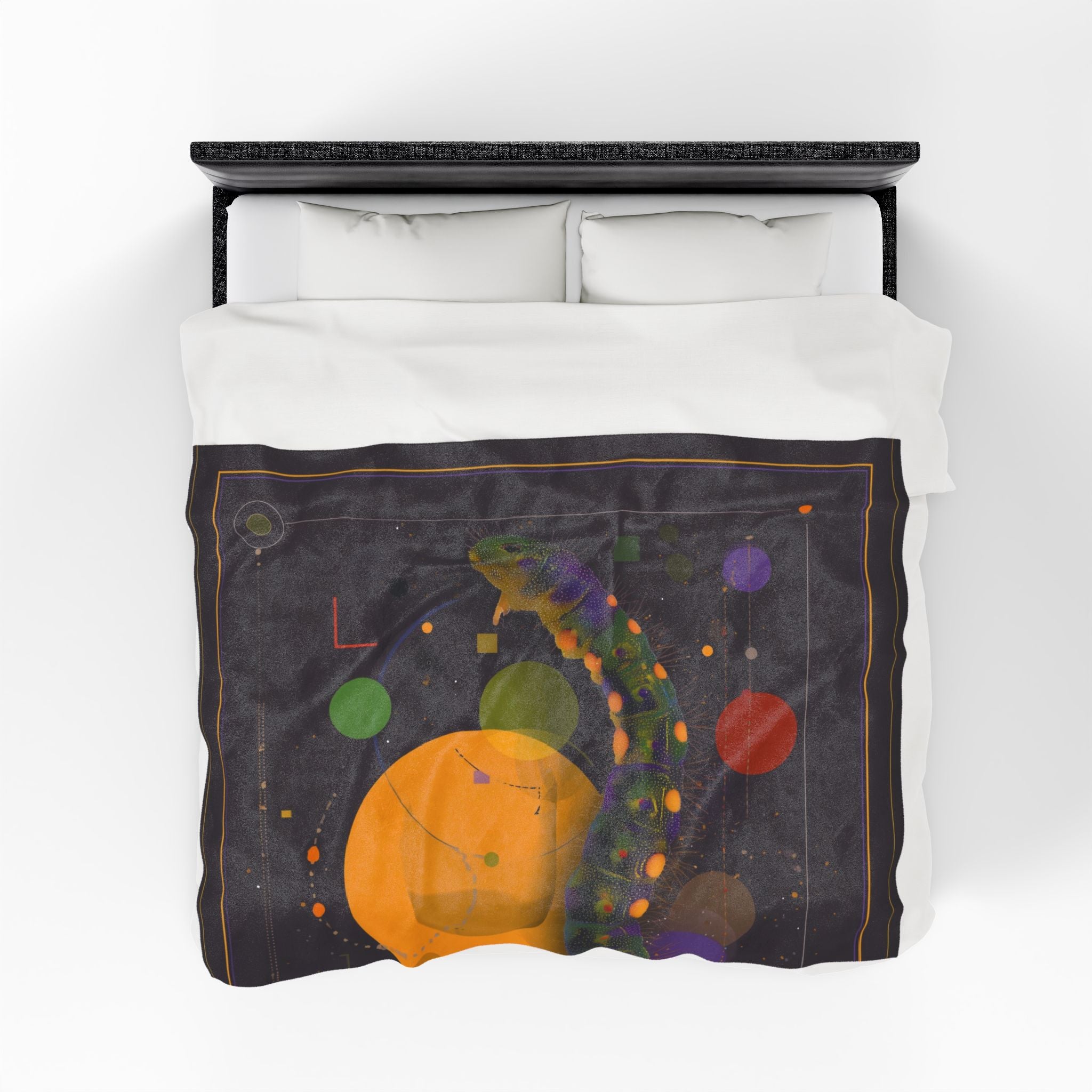 Metamorphosis Cosmic: Geometric Caterpillar Study, Digital Sci-Art Illustration   |    Custom Orders Available