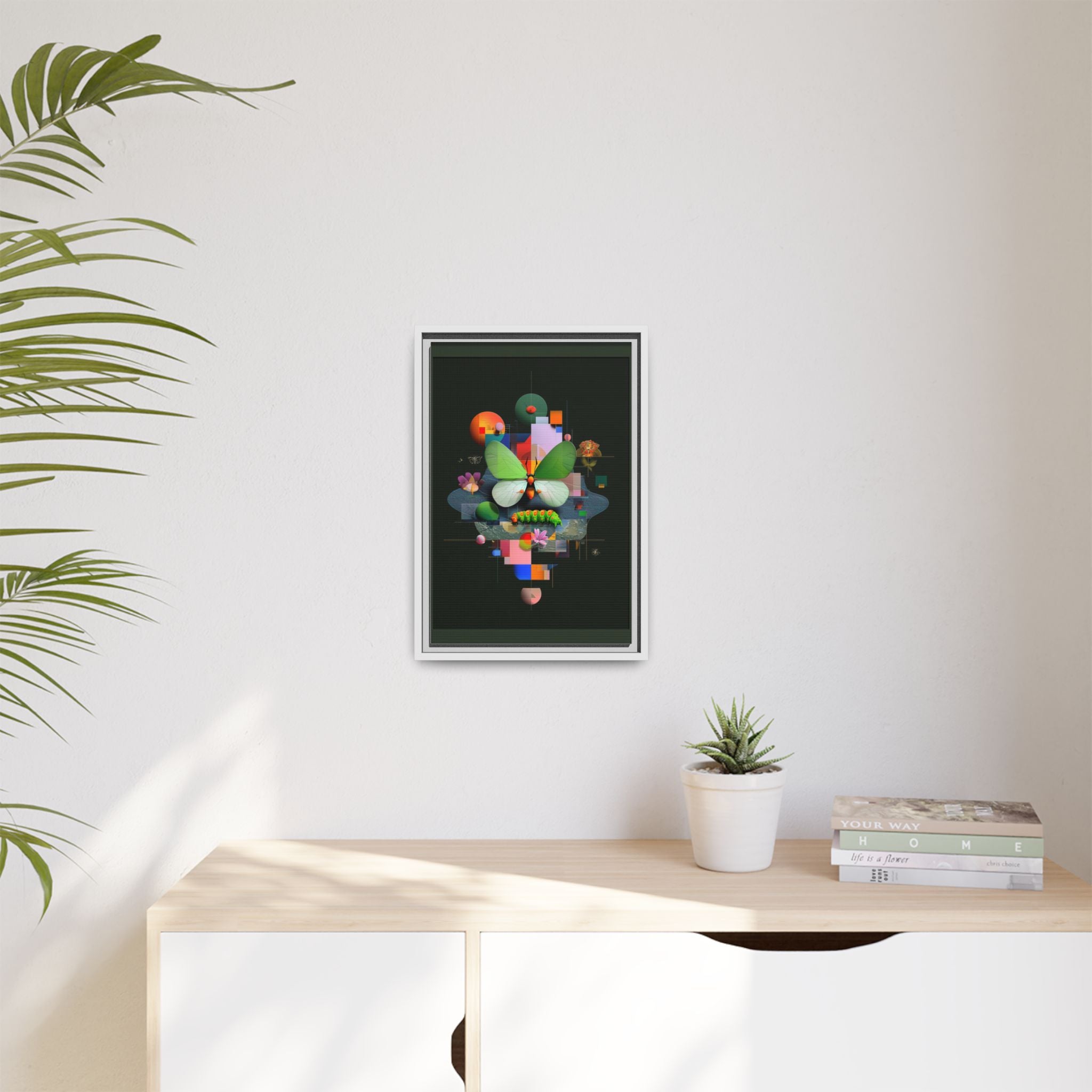 Metamorphosis Geometry Framed Print : Digital Nature Synthesis, Butterfly Abstraction   |  Personalized & Custom Orders Available