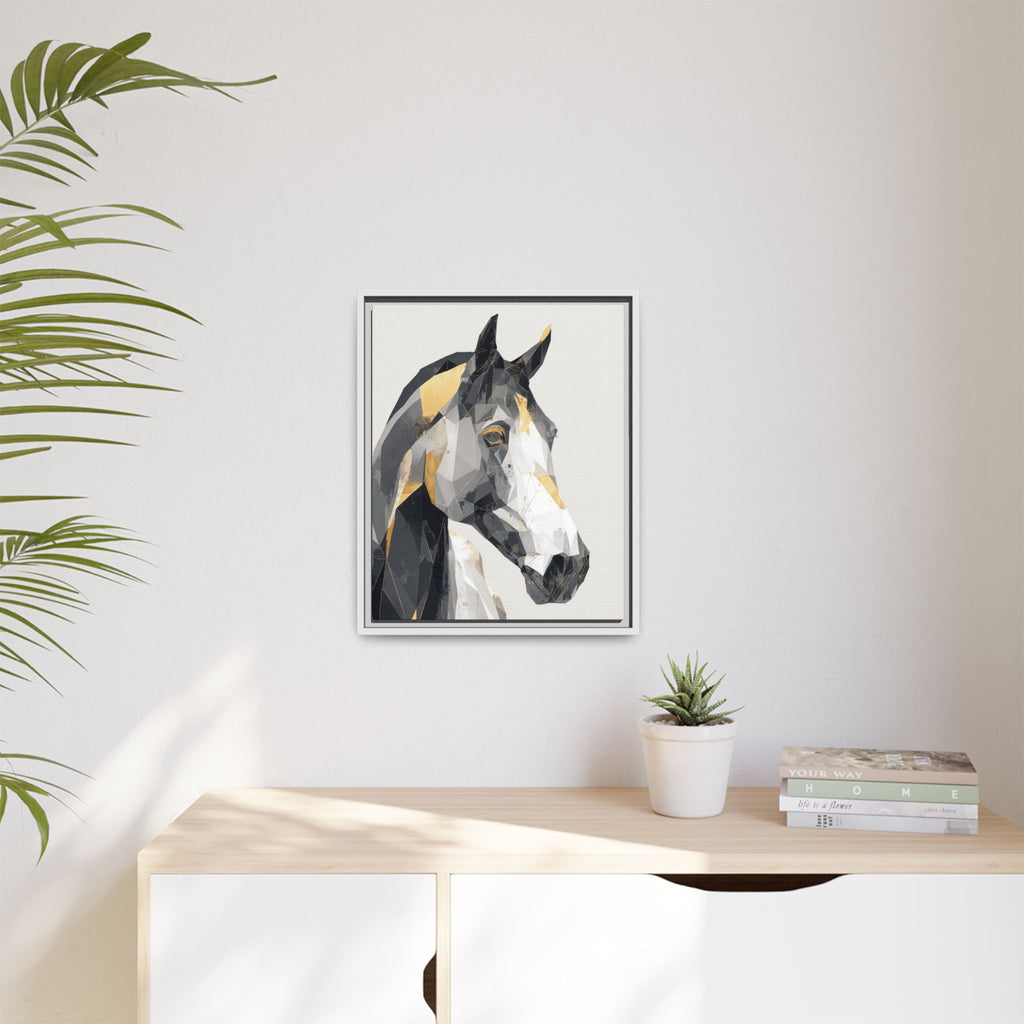 Geometric Equine Framed Print : Polygonal Horse Portrait, Modern Abstract Geometric Art   |  Personalized & Custom Orders Available