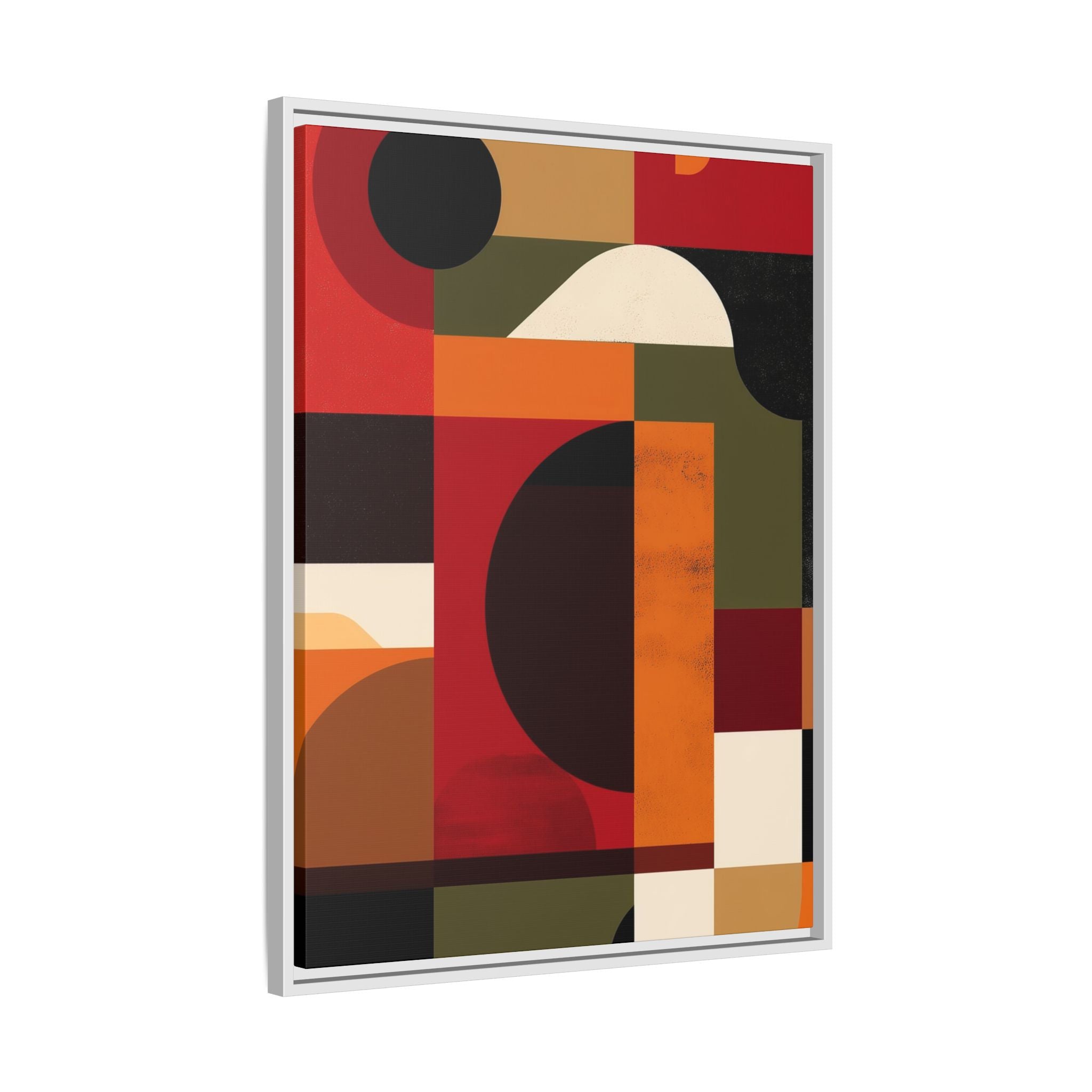 Geometric Convergence: Abstract Bauhaus Design, Constructivist Color Blocks, Architectural Art Composition   |   Custom Orders Accepted