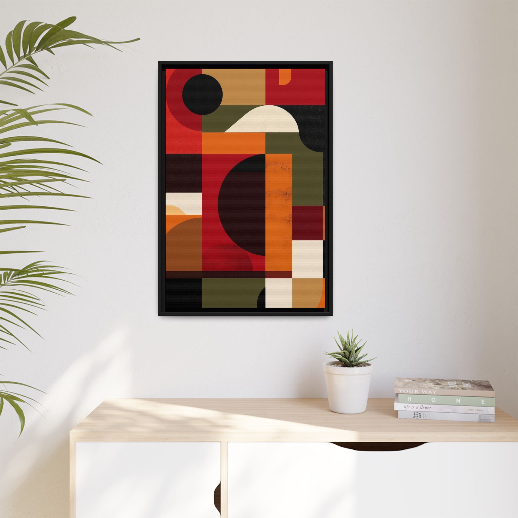Geometric Convergence: Abstract Bauhaus Design, Constructivist Color Blocks, Architectural Art Composition   |   Custom Orders Accepted