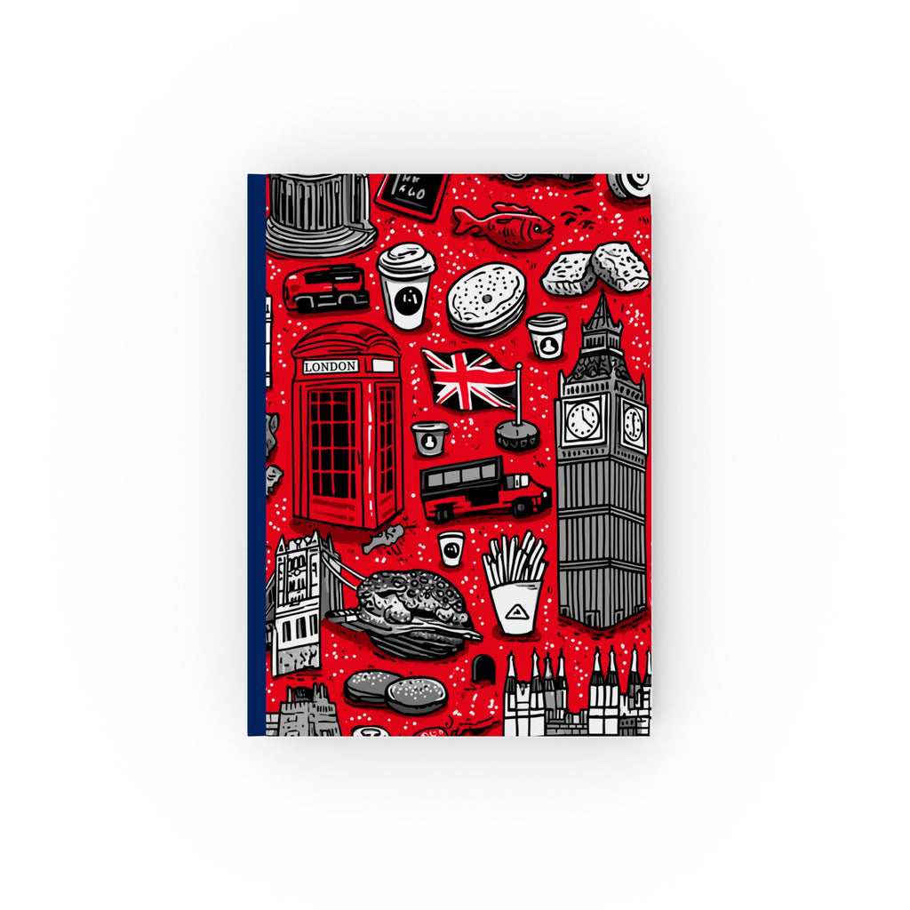 London Mosaic: Urban Icons Unveiled, Cultural Collage in Red and Black, Graphic British Landmarks Celebration | Custom Orders Accepted