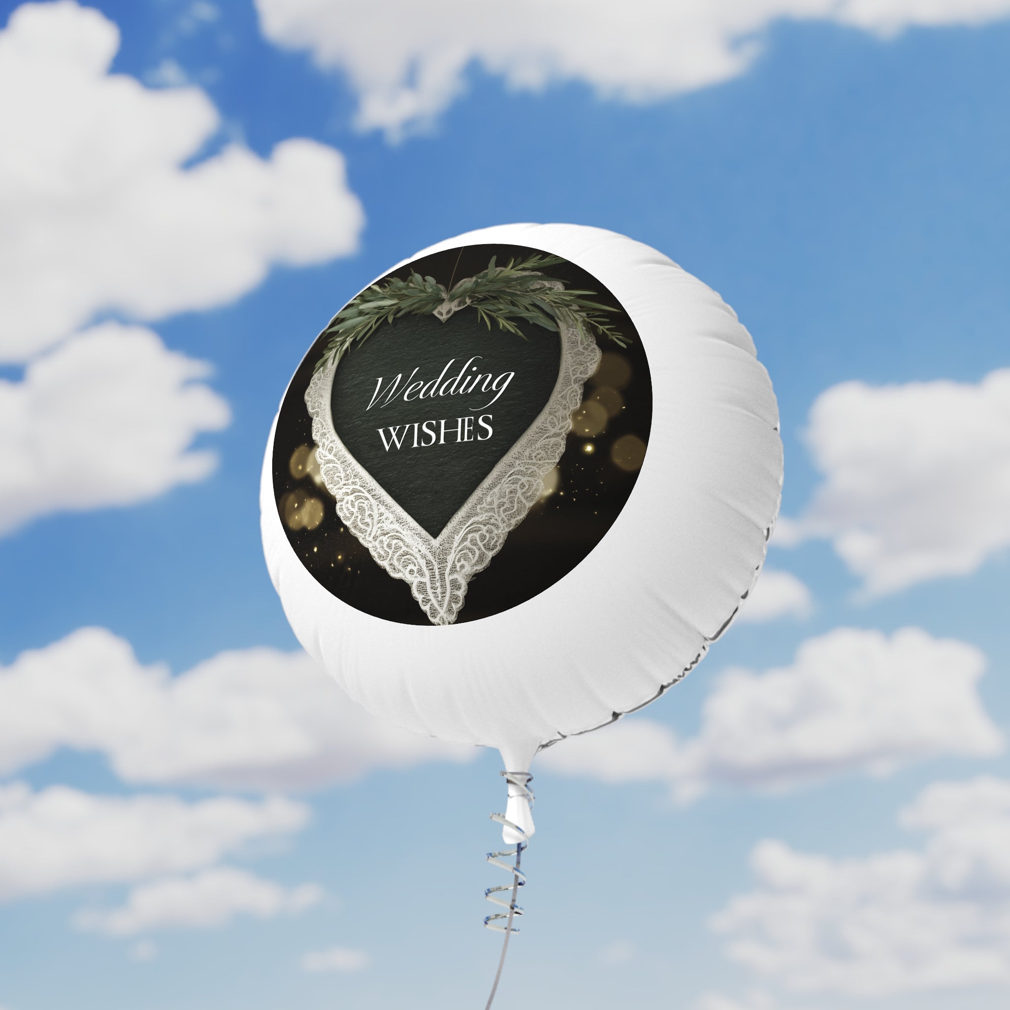 Wedding Wishes Mylar Balloon — Heart Lace Wedding Balloon