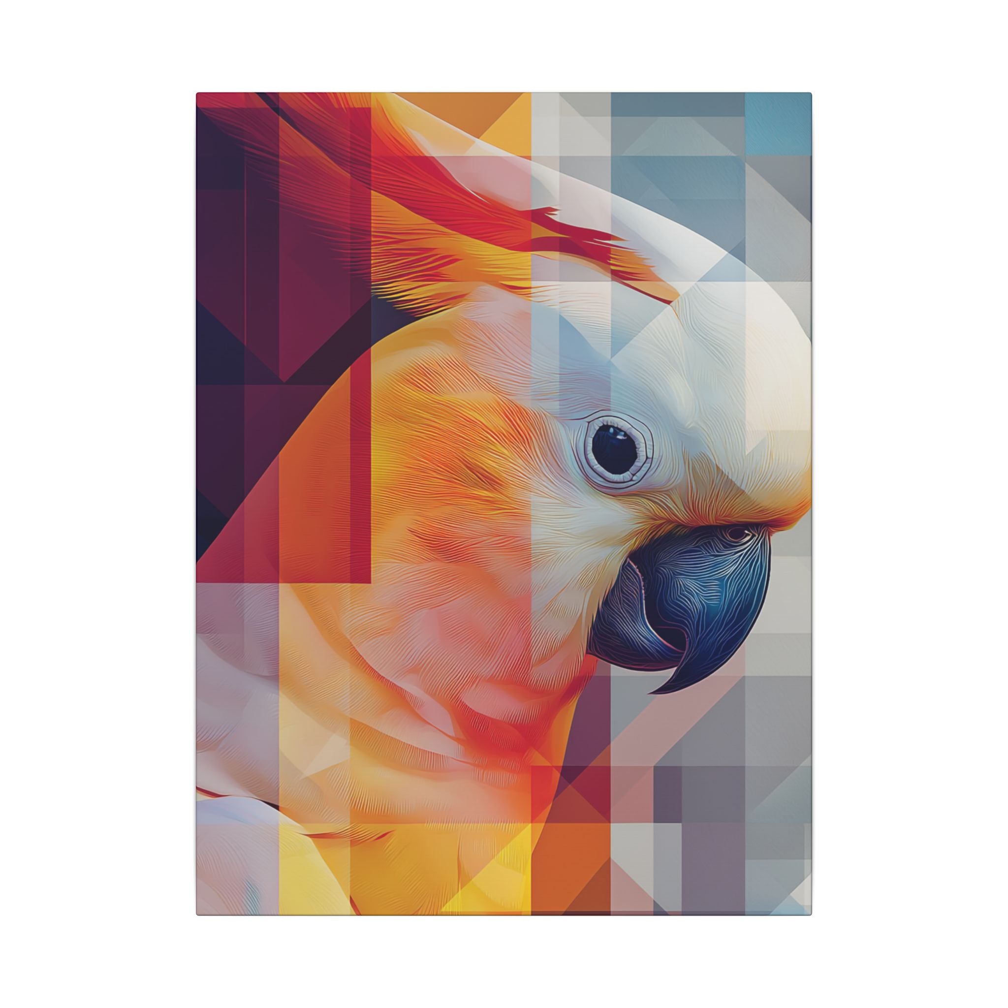 Prismatic Parrot: Geometric Digital Portrait, Fractured Mosaic Avian Art   |    Custom Orders Available