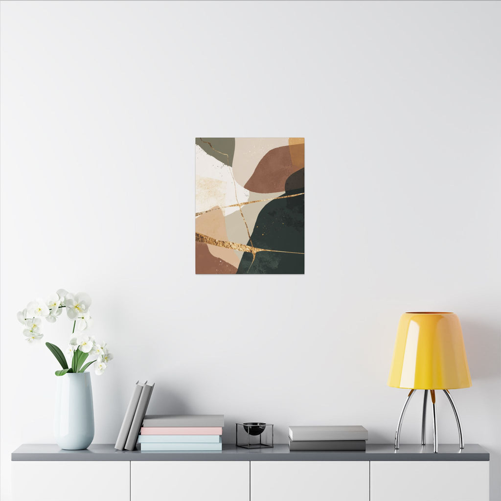 Canvas Print, Abstract Earthy Gold Wall Art, Modern Designer Home Decor, Stretched Matte Canvas; Thick, Multi-Size, Office Decor