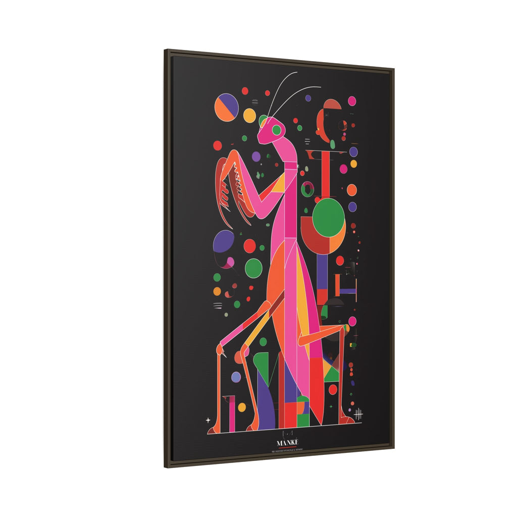 Mantis Geometrica Framed Print : Cubist Insect Design, Vibrant Graphic Poster Art   |   Custom Orders Available