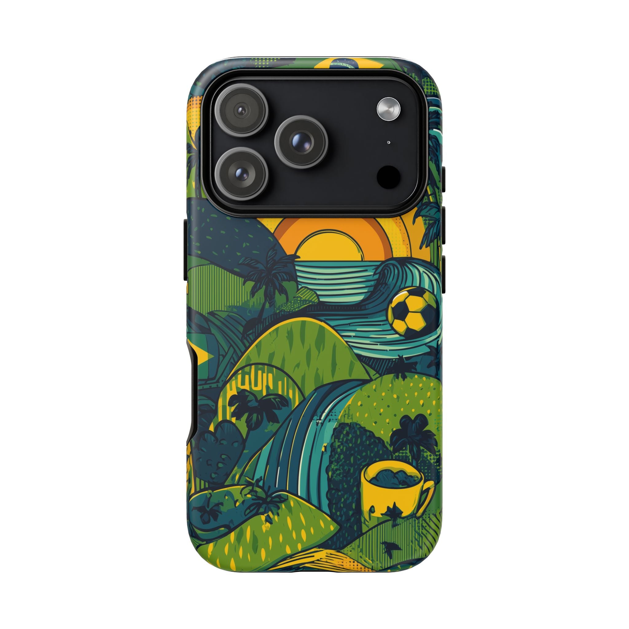 Brazil Tough Cases: Sporty Tropical Phone Case, Fun Beach Vibe Phone Accessory, Summer Travel Gift, Colorful Phone Cover, Casual Style Tech
