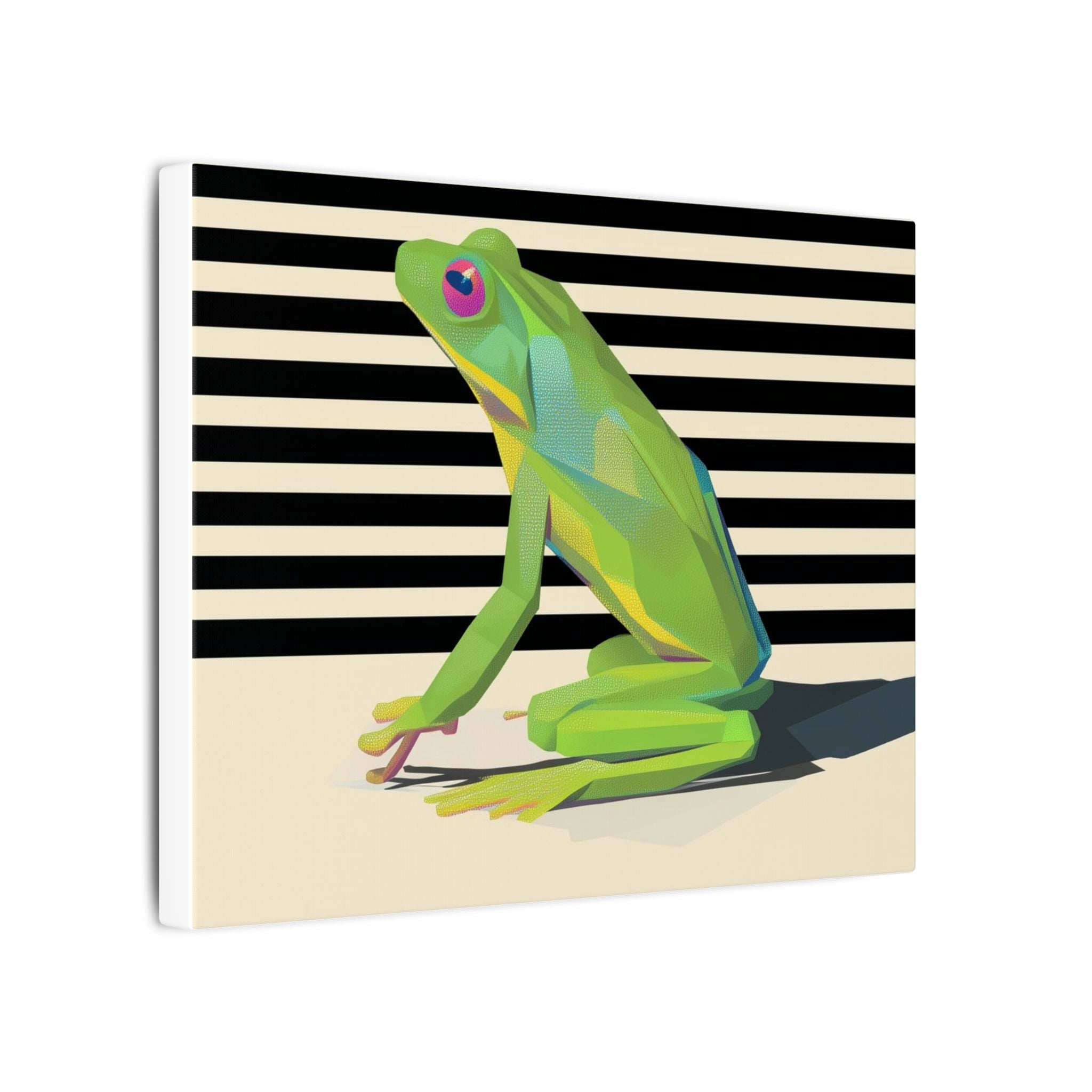 Geometric Frog Vibrance: Modern Wildlife Art, Minimalist Green Graphic Design   |    Custom Orders Available