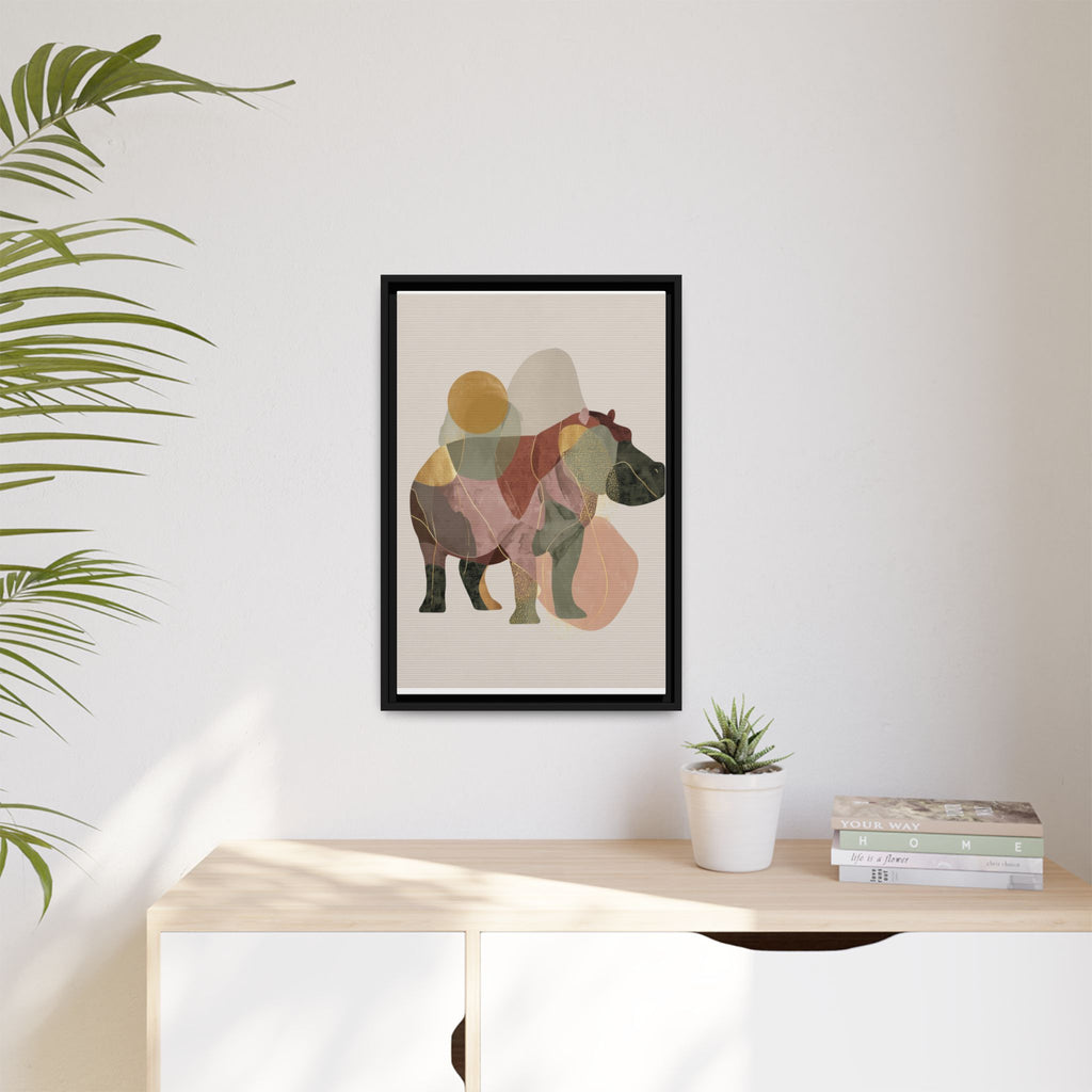 Geometric Harmony: Abstract Hippo Silhouette, Modern Minimalist Animal Art   |    Custom Orders Available