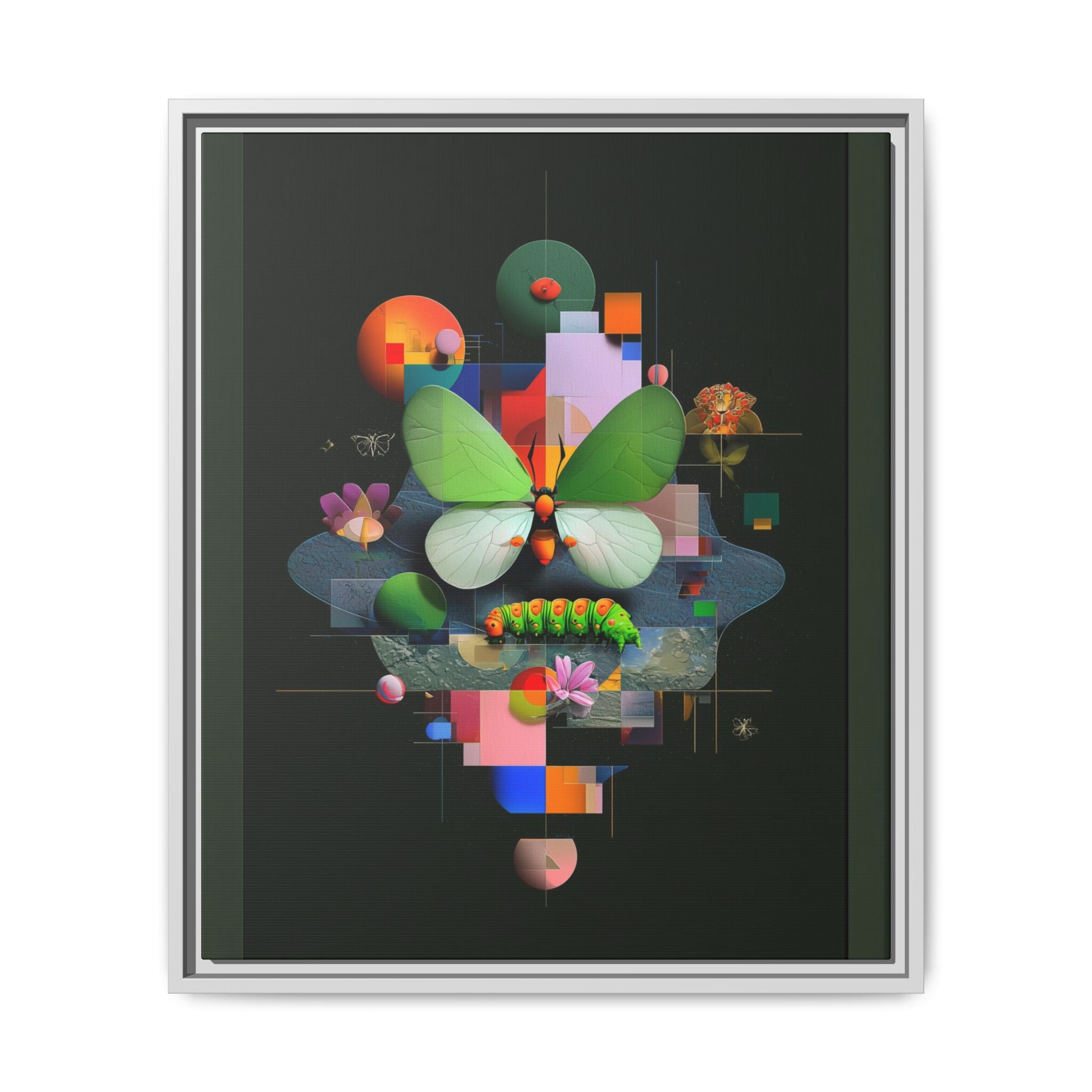Metamorphosis Geometry Framed Print : Digital Nature Synthesis, Butterfly Abstraction   |  Personalized & Custom Orders Available
