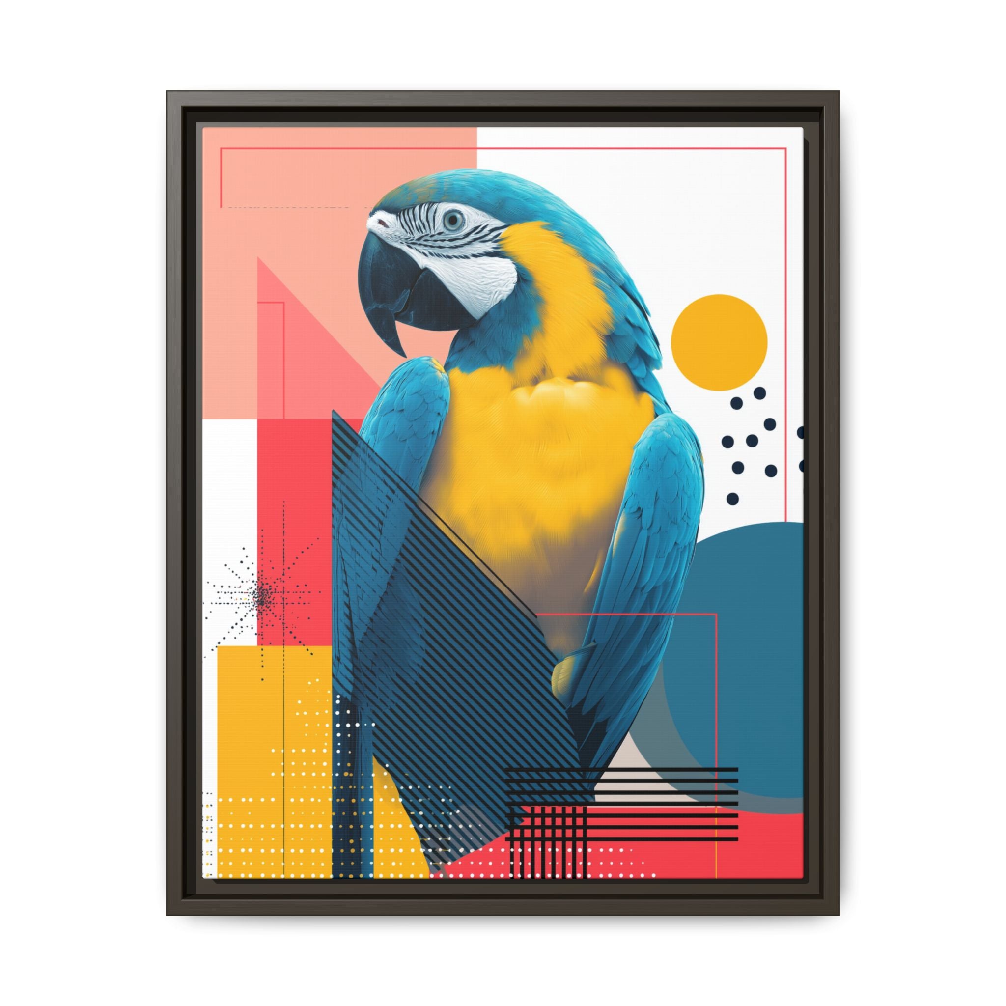 Macaw in Geometry: Vibrant Wildlife Digital Art, Modernist Design Fusion   |    Custom Orders Available