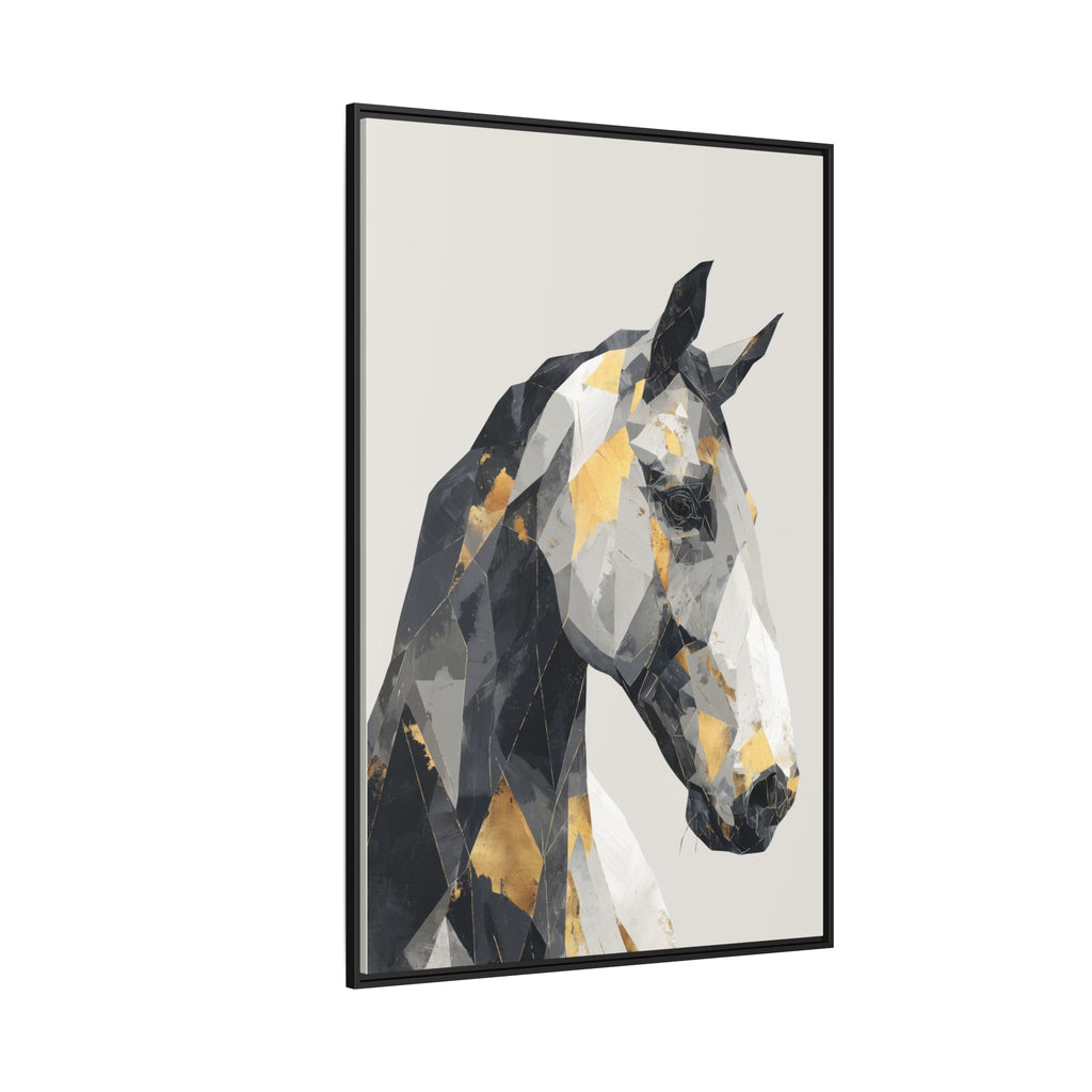 Equine Geometrica: Contemporary Cubist Horse, Metallic Abstract Portrait   |  Personalized & Custom Orders Available