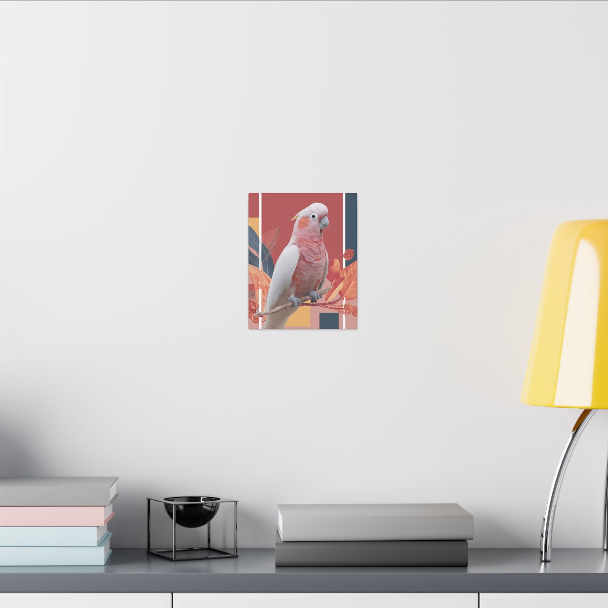 Pink Cockatoo in Geometric Harmony: Australian Wildlife Art, Modern Graphic Design   |    Custom Orders Available