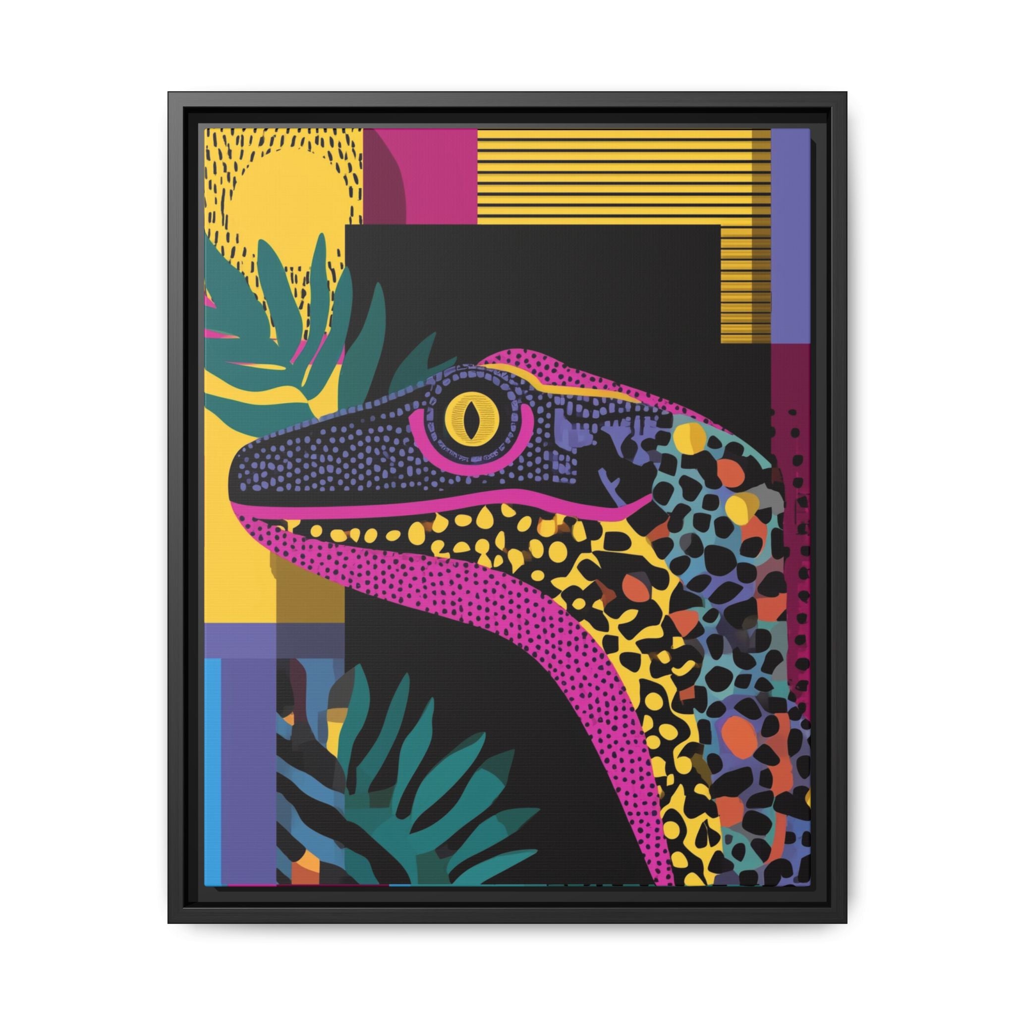 Raptor Kaleidoscope: Pop Art Dinosaur Portrait, Graphic Design Exotic Creature   |  Personalized & Custom Orders Available