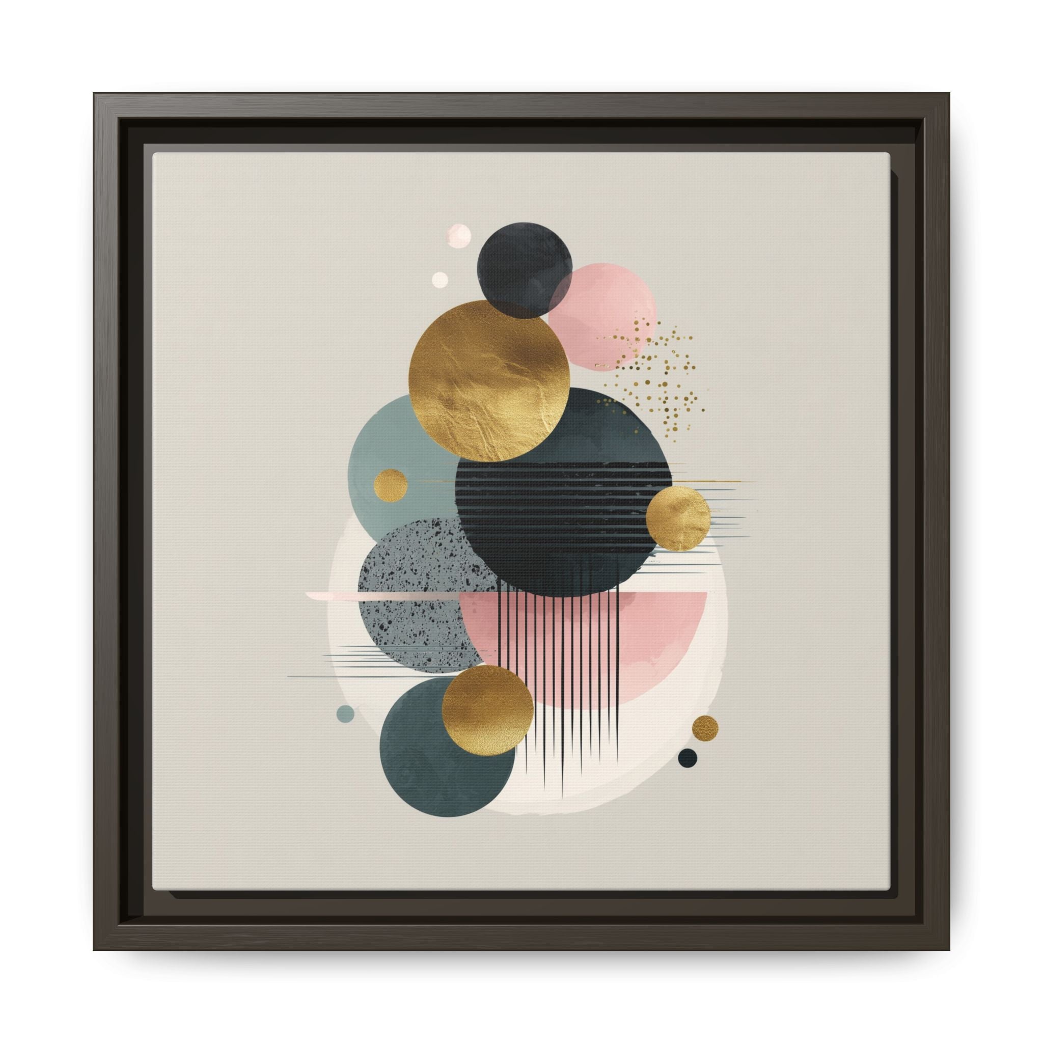 Geometric Harmony: Intersecting Circles, Mid-Century Modern Design, Abstract Metallic Composition   |   Custom Orders Accepted