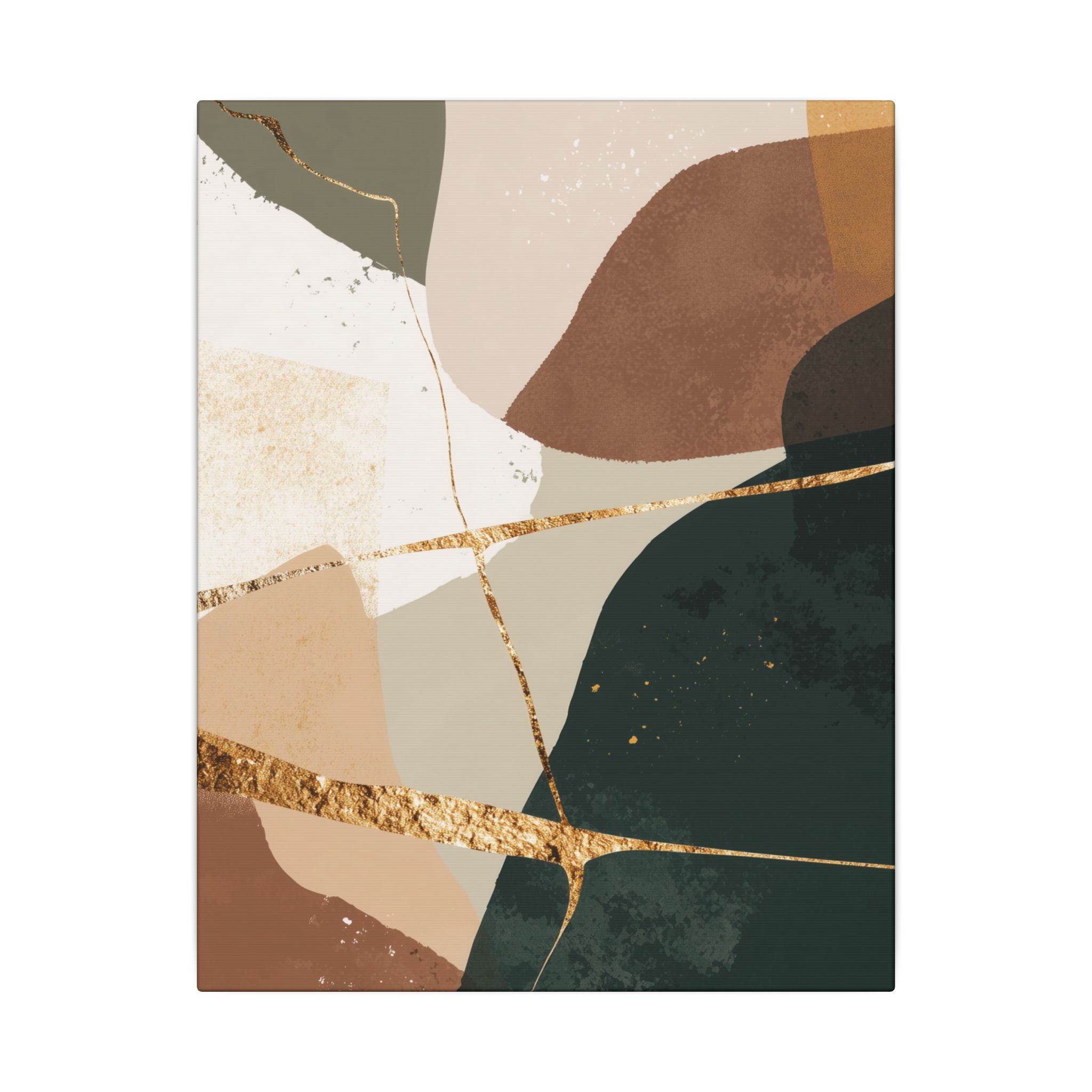 Canvas Print, Abstract Earthy Gold Wall Art, Modern Designer Home Decor, Stretched Matte Canvas; Thick, Multi-Size, Office Decor