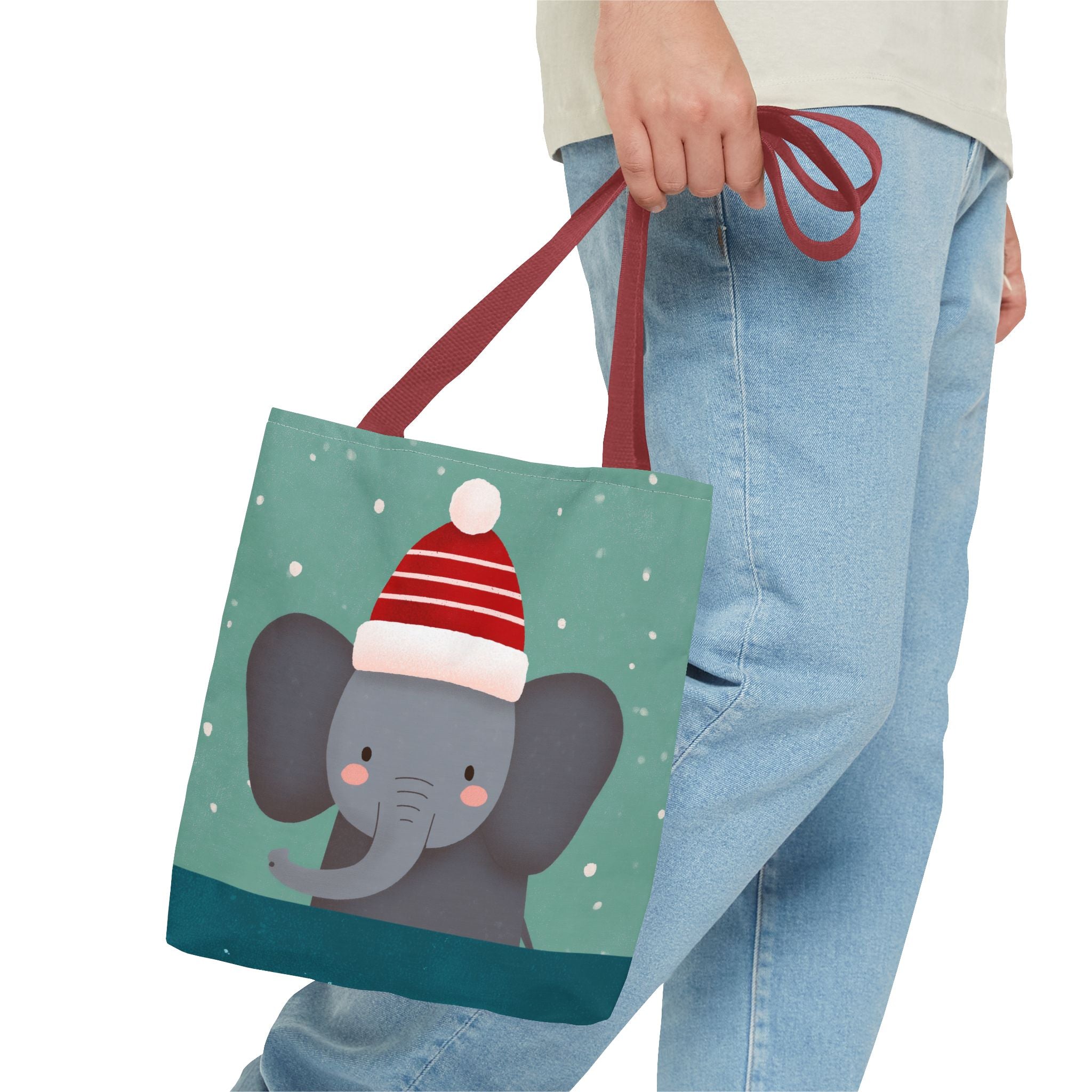 Cute Christmas Elephant Tote Bag (AOP)