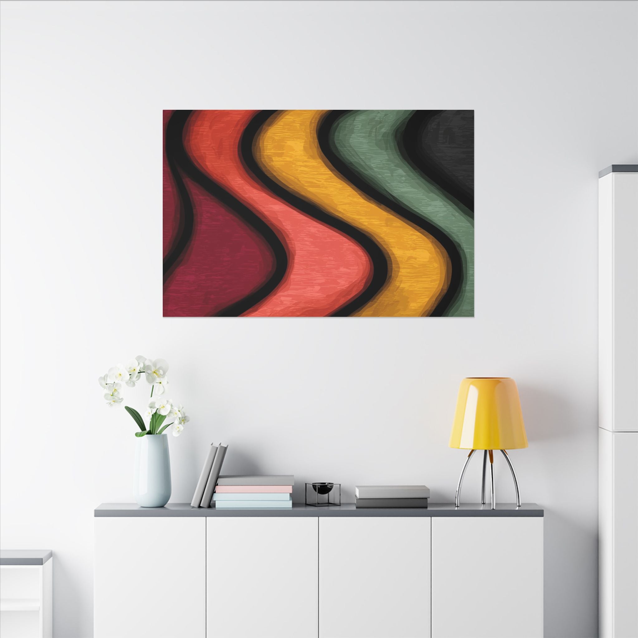 Autumnal Waves: Sinuous Organic Abstractions, Warm Color Landscape, Rhythmic Painterly Flow   |   Custom Orders Accepted