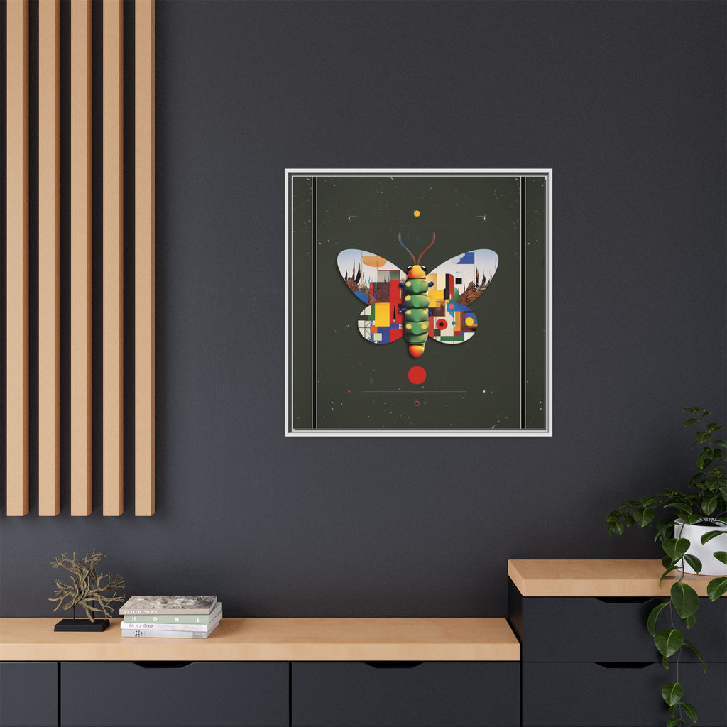 Geometric Butterfly Framed Print : Digital Cubist Interpretation, Modernist Entomological Design   |  Personalized & Custom Orders Available