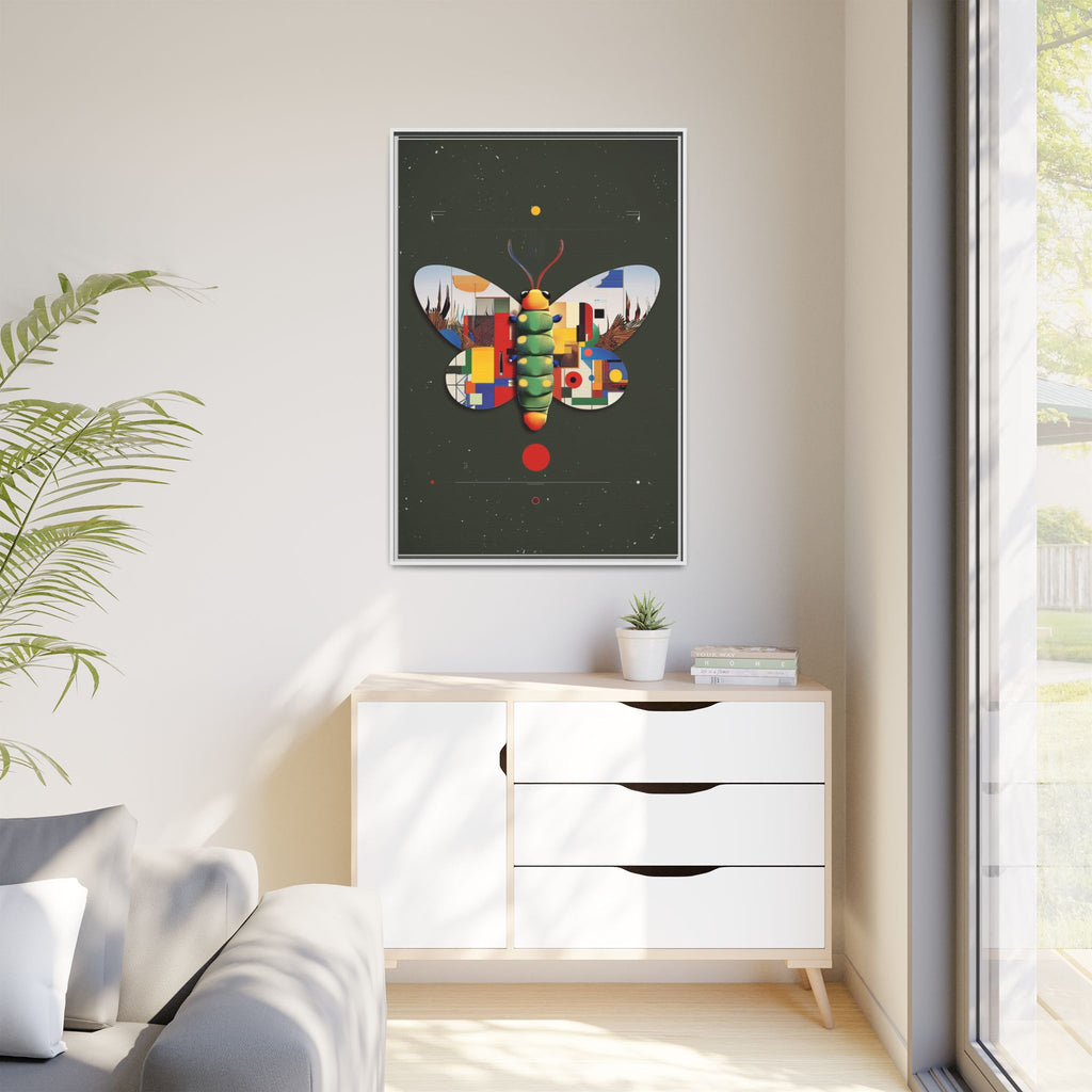 Geometric Butterfly Framed Print : Digital Cubist Interpretation, Modernist Entomological Design   |  Personalized & Custom Orders Available