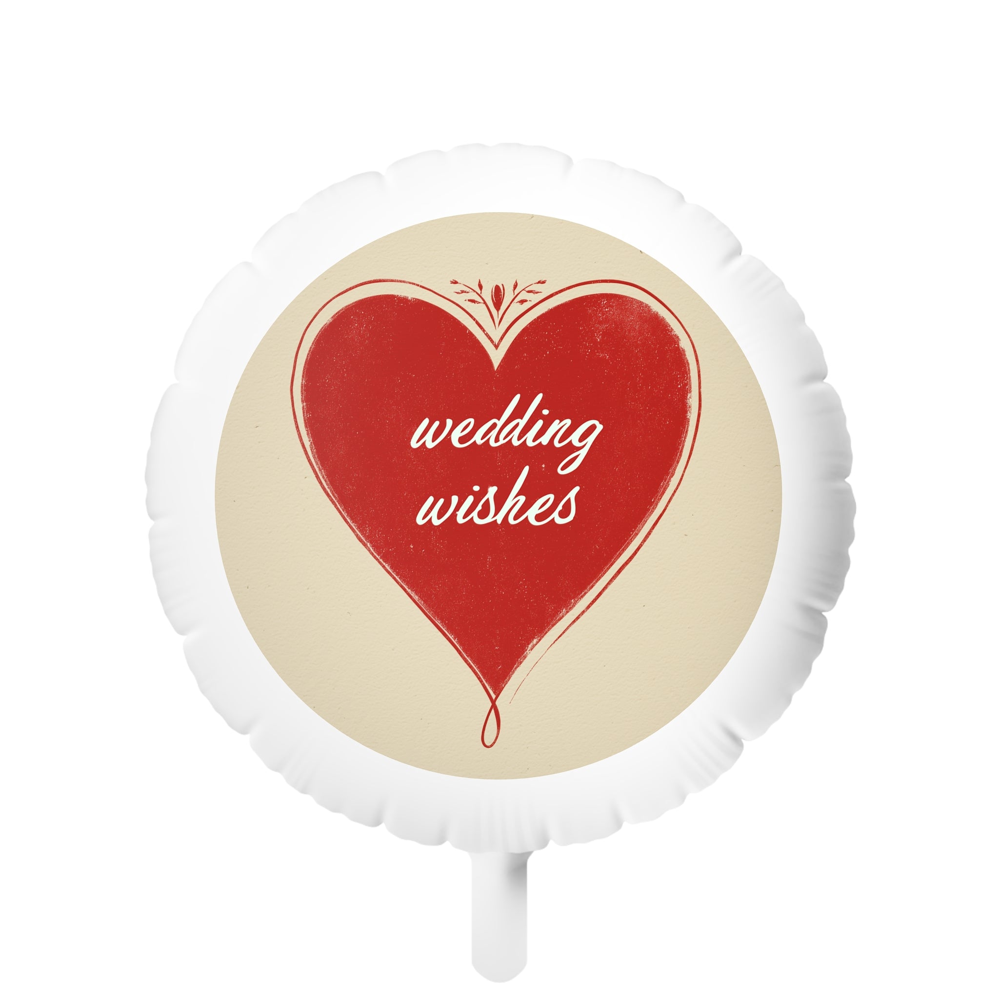 Wedding Wishes Heart Mylar Balloon