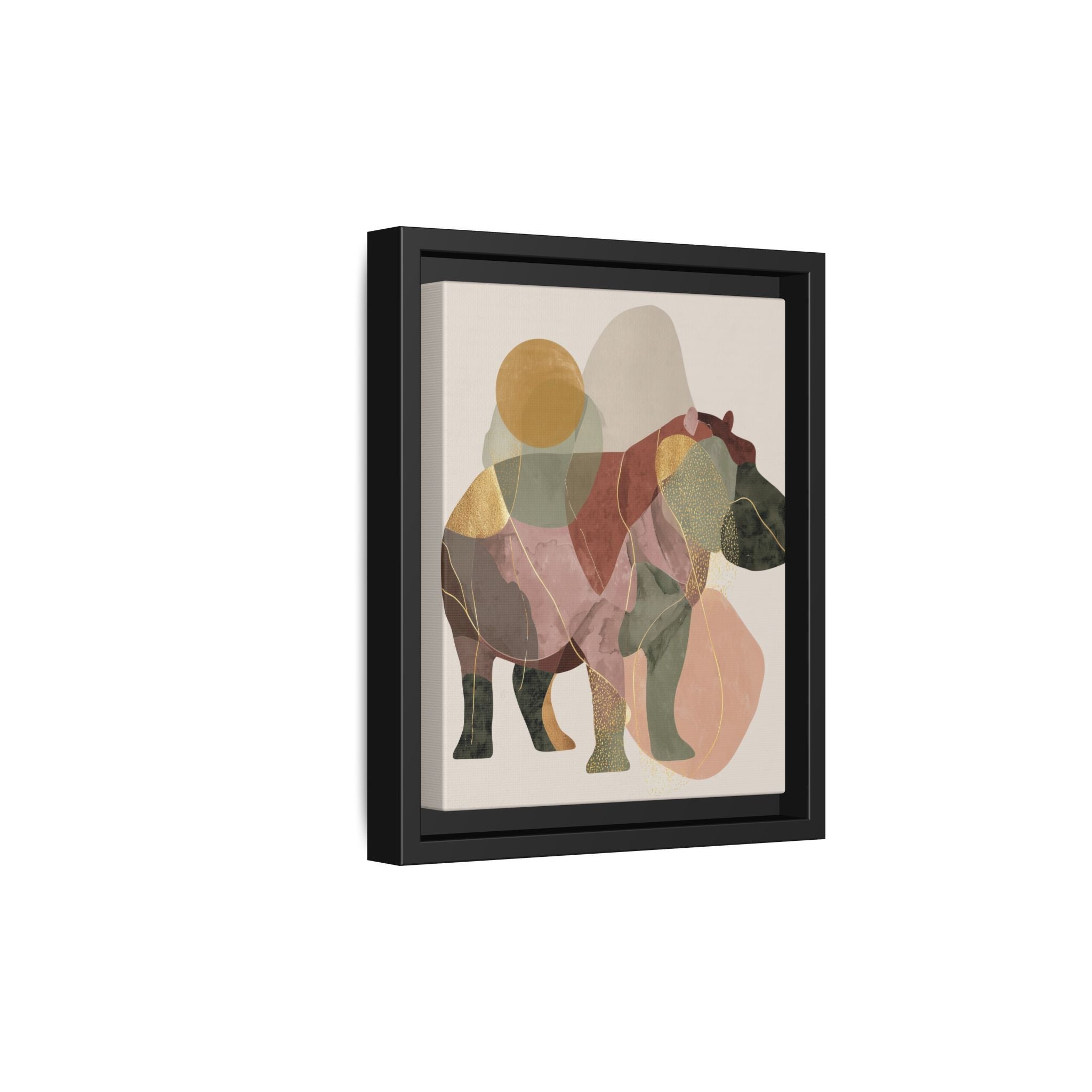 Geometric Hippo: Abstract Animal Art, Modern Watercolor Shapes   |  Personalized & Custom Orders Available