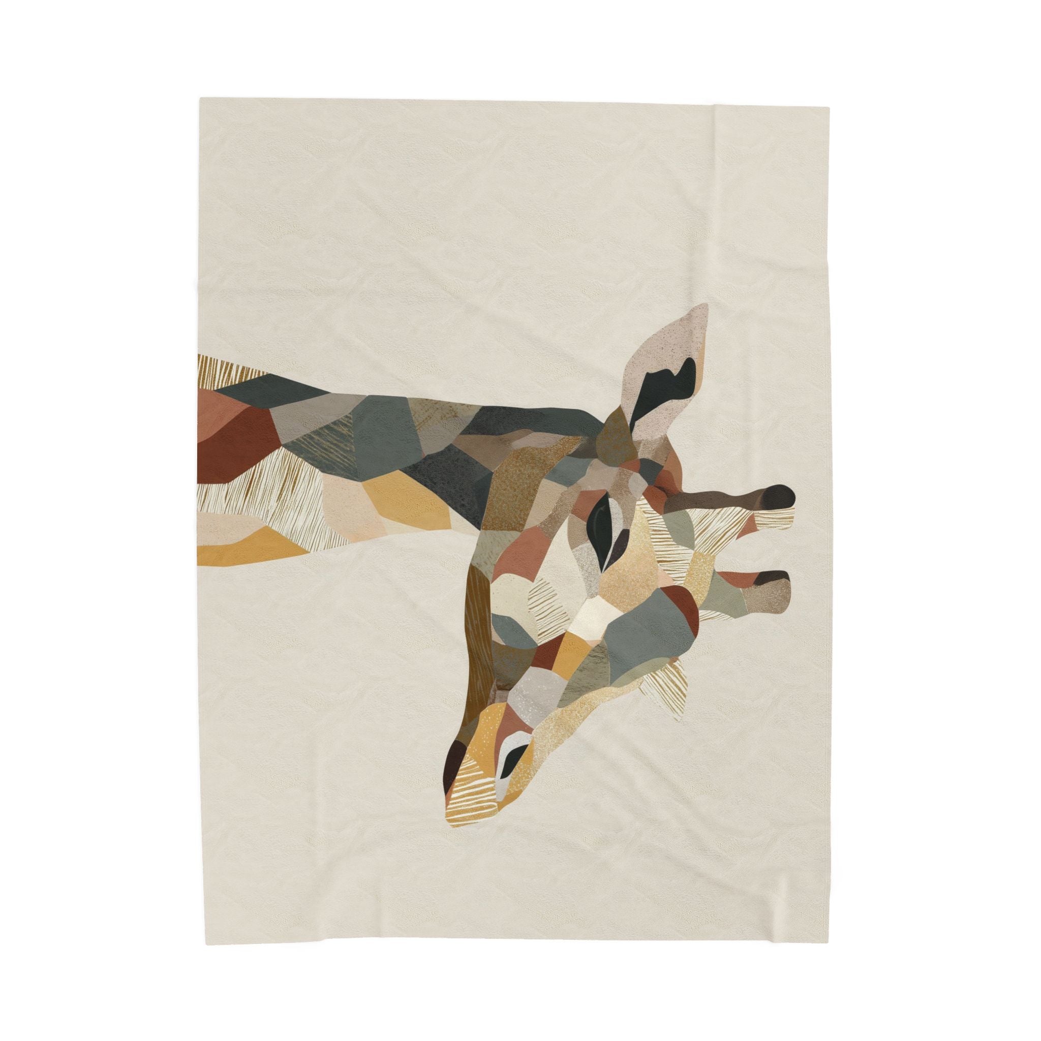 Velveteen Plush Blanket Geometric Abstract Pastel Earthen Toned Giraffe, Quilt Cover, Duvet, Doona, Home Decor, Bedroom Accessories, Gift