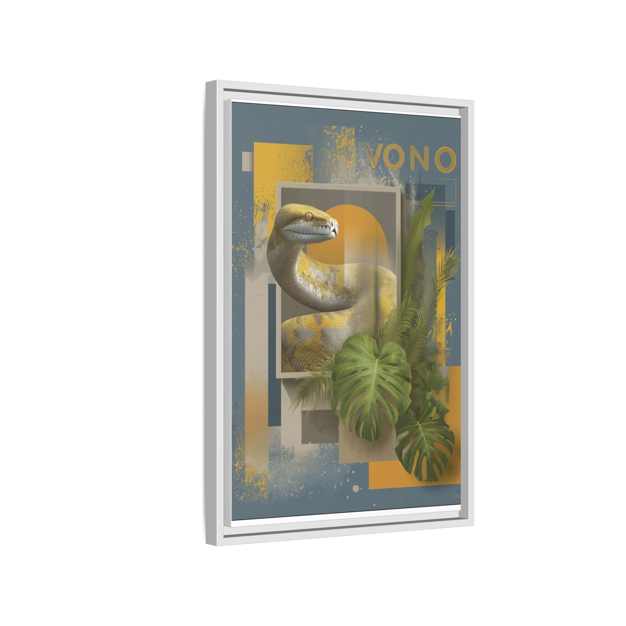 Serpent of Geometric Dimensions: Tropical Vono Design, Abstract Wildlife Art   |  Personalized & Custom Orders Available