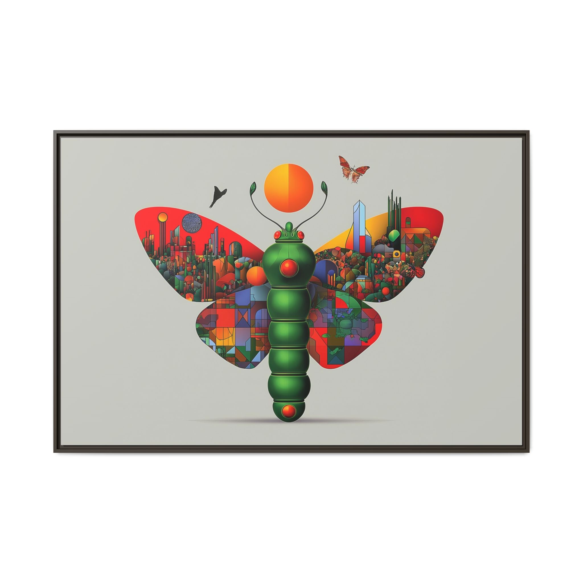 Urban Metamorphosis: Geometric Butterfly Cityscape, Cubist Digital Illustration   |    Custom Orders Available