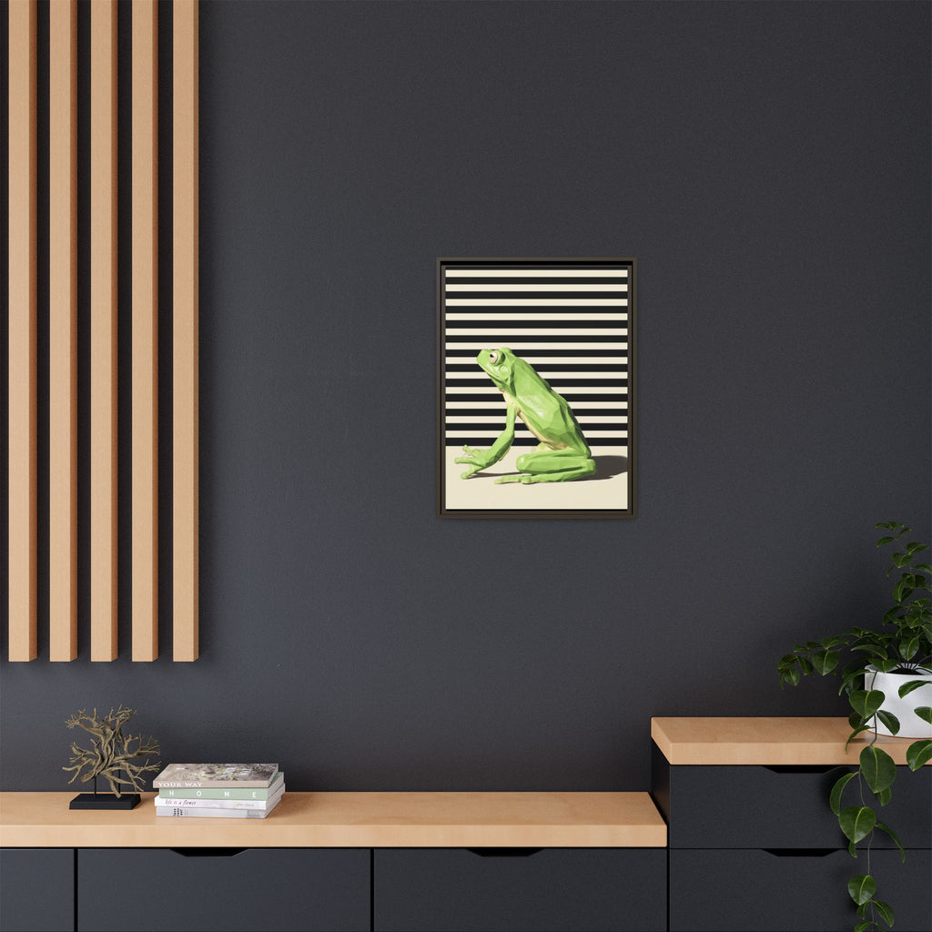 Geometric Frog Framed Print : Low-Poly Amphibian Design, Contemporary Minimalist Art   |  Personalized & Custom Orders Available
