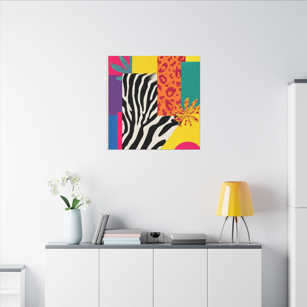 Pop Geometry: Zebra Leopard Fusion, Geometric Color Block, Modern Abstract Design   |   Custom Orders Accepted